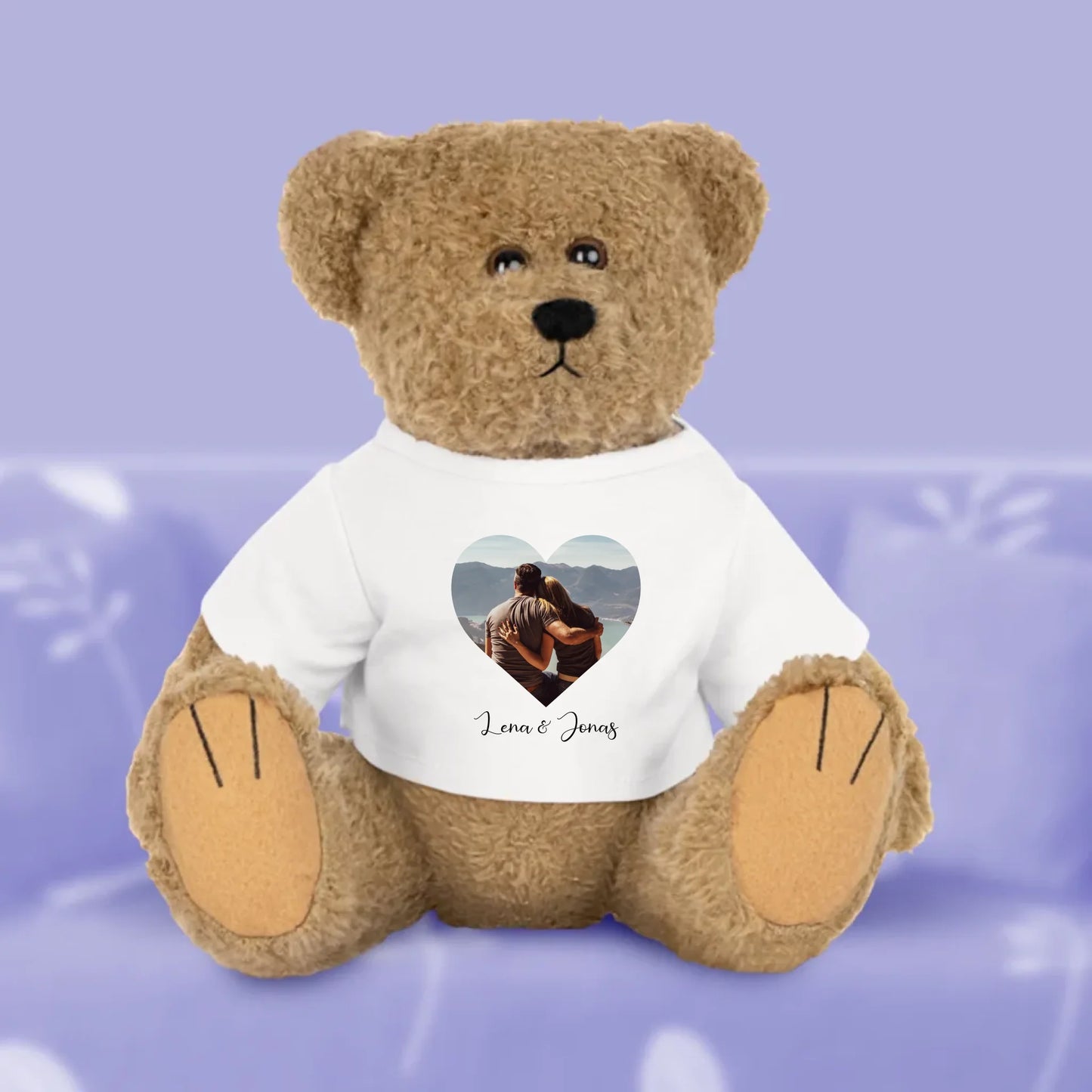 Paar Foto Kuscheltier Plüschtier mit T-Shirt personalisiert – Gutvibes