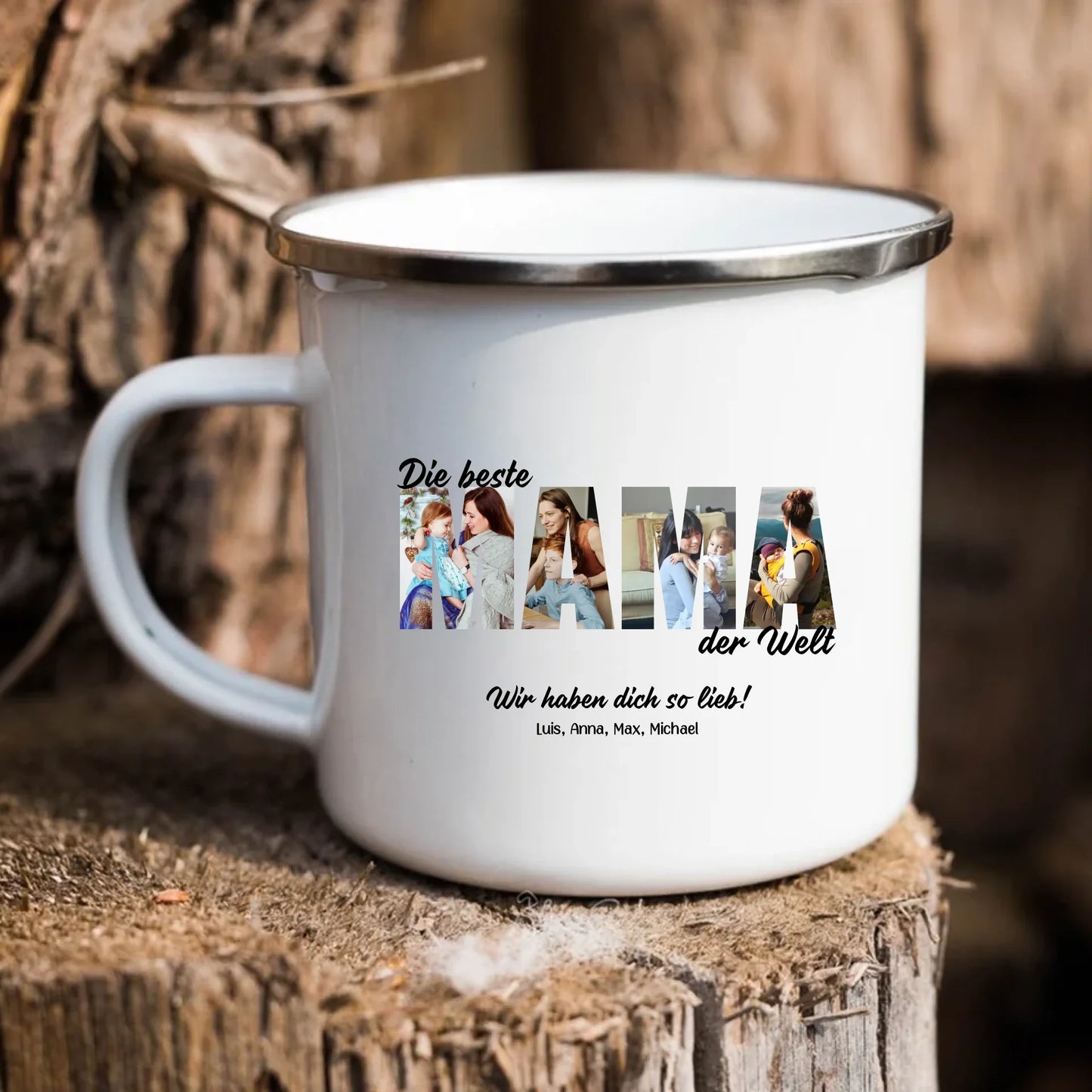 Emaille-Tasse Mama Muttertag Geschenkidee – Gutvibes