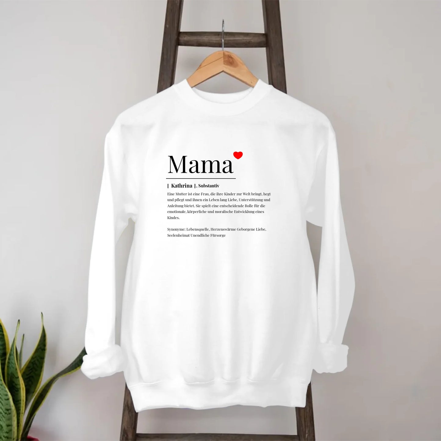 Wörterbuch Definition Mama Sweatshirt personalisiert – Gutvibes