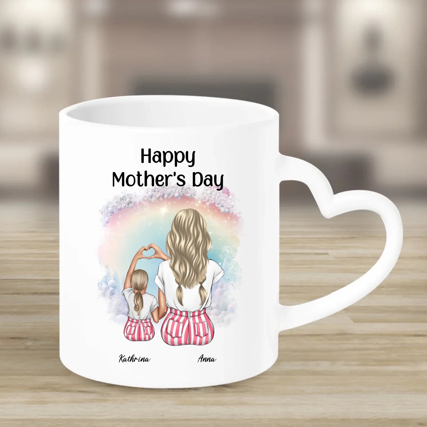 Tasse mit Herzgriff mit Namen personalisiert – Gutvibes