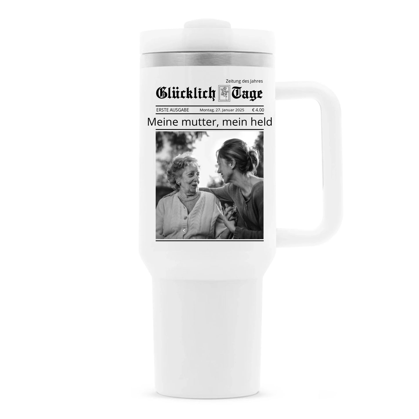 Personalisierte Mama Tasse Foto Zeitungsdesign Muttertag
