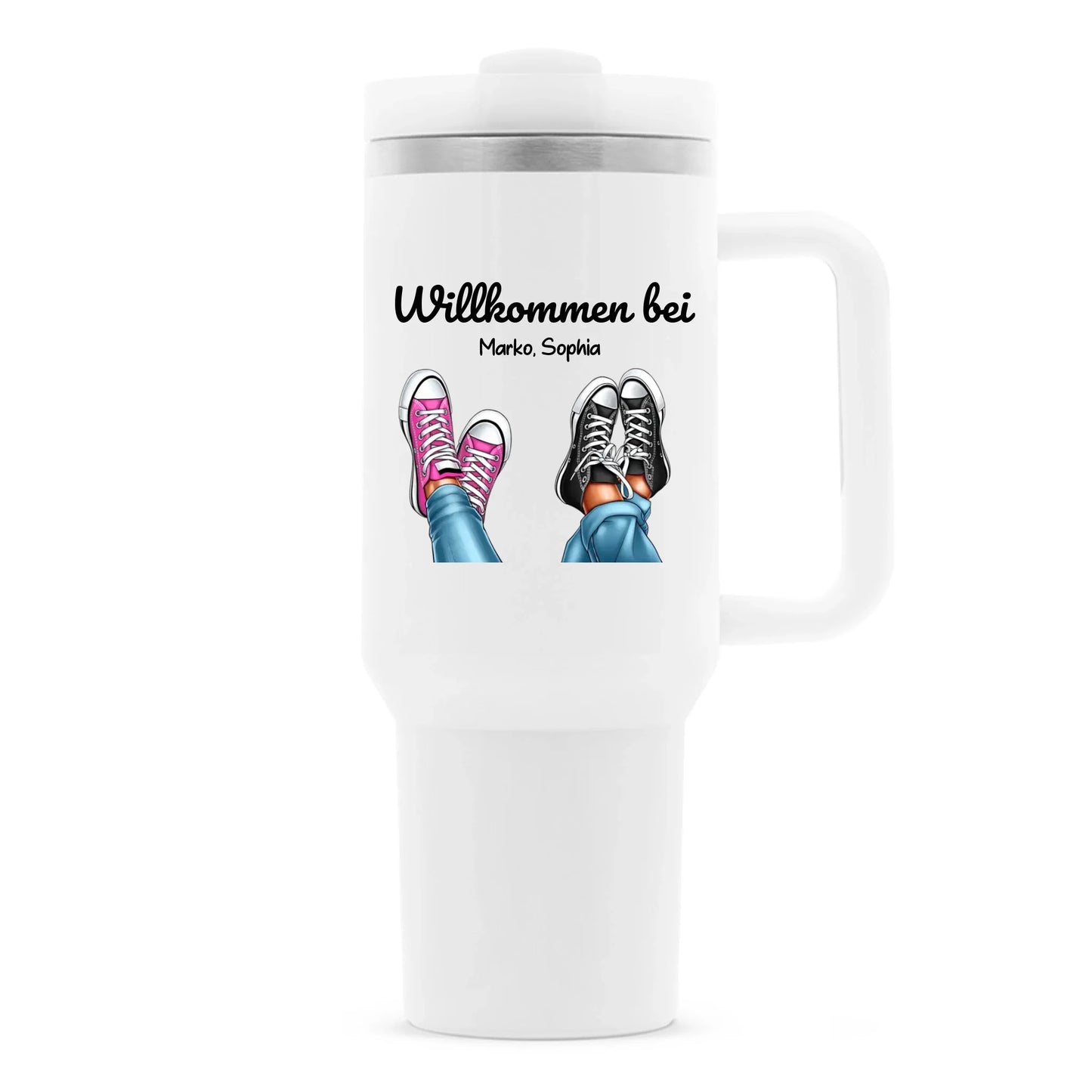 Personalisierte Thermobecher Pärchen Jahrestag Geschenk