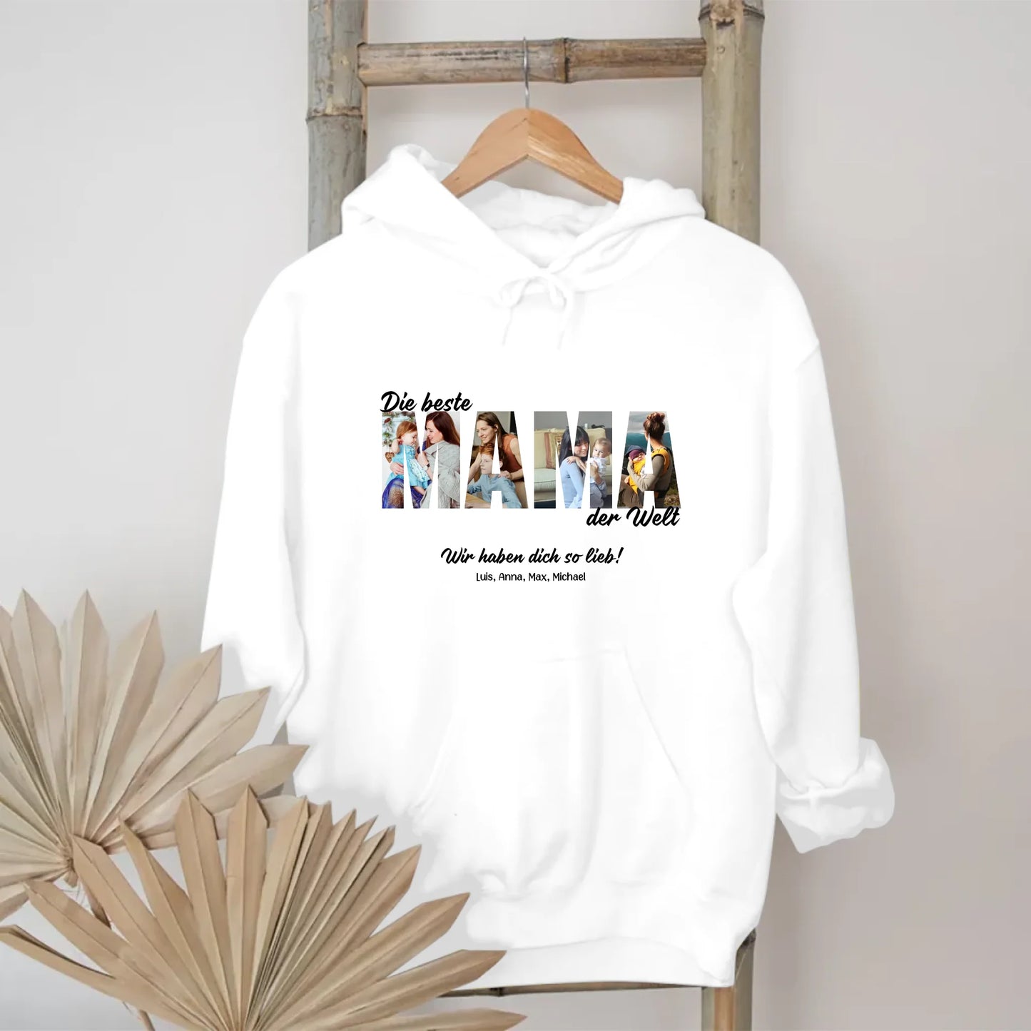 MAMA Buchstaben Fotos Hoodie personalisiert – Gutvibes