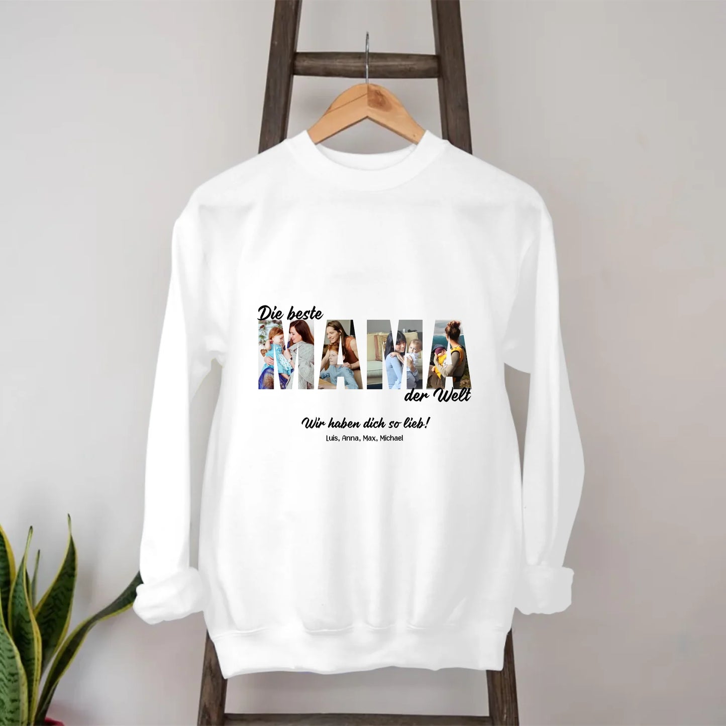 MAMA Buchstaben Fotos Sweatshirt personalisiert – Gutvibes