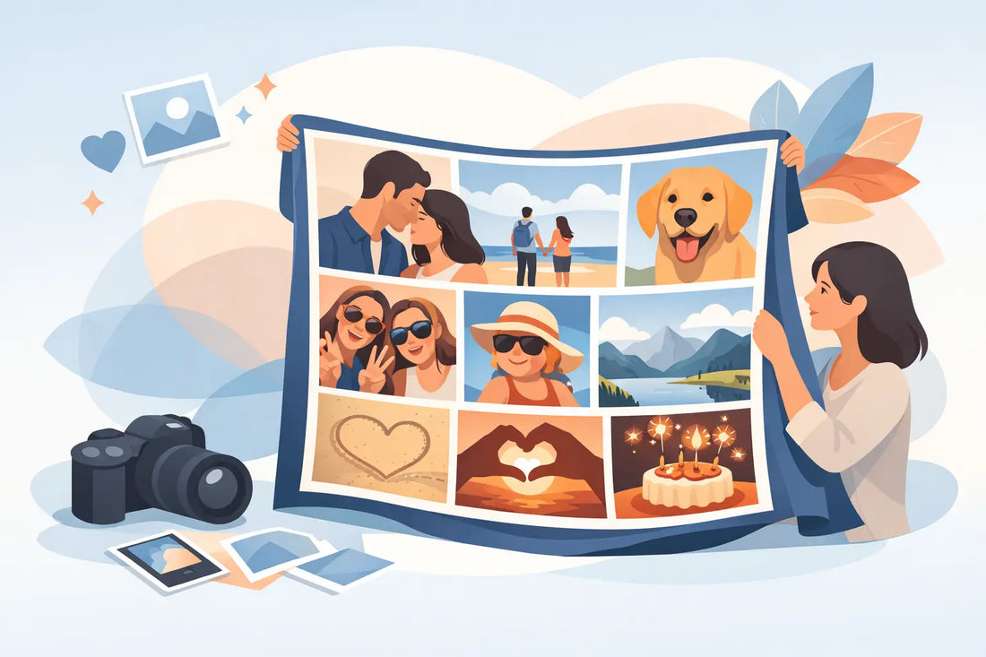 Fotocollage-Decke persönlich gestalten