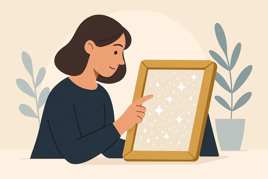 Glitter-Bilderrahmen personalisiert: so wirkt er