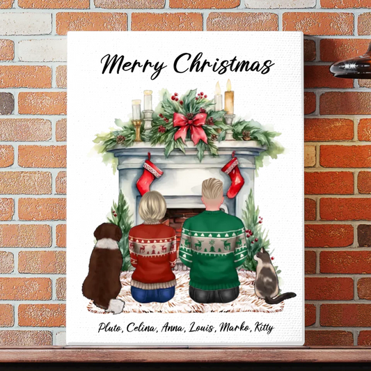 Familie Weihnachten Leinwand