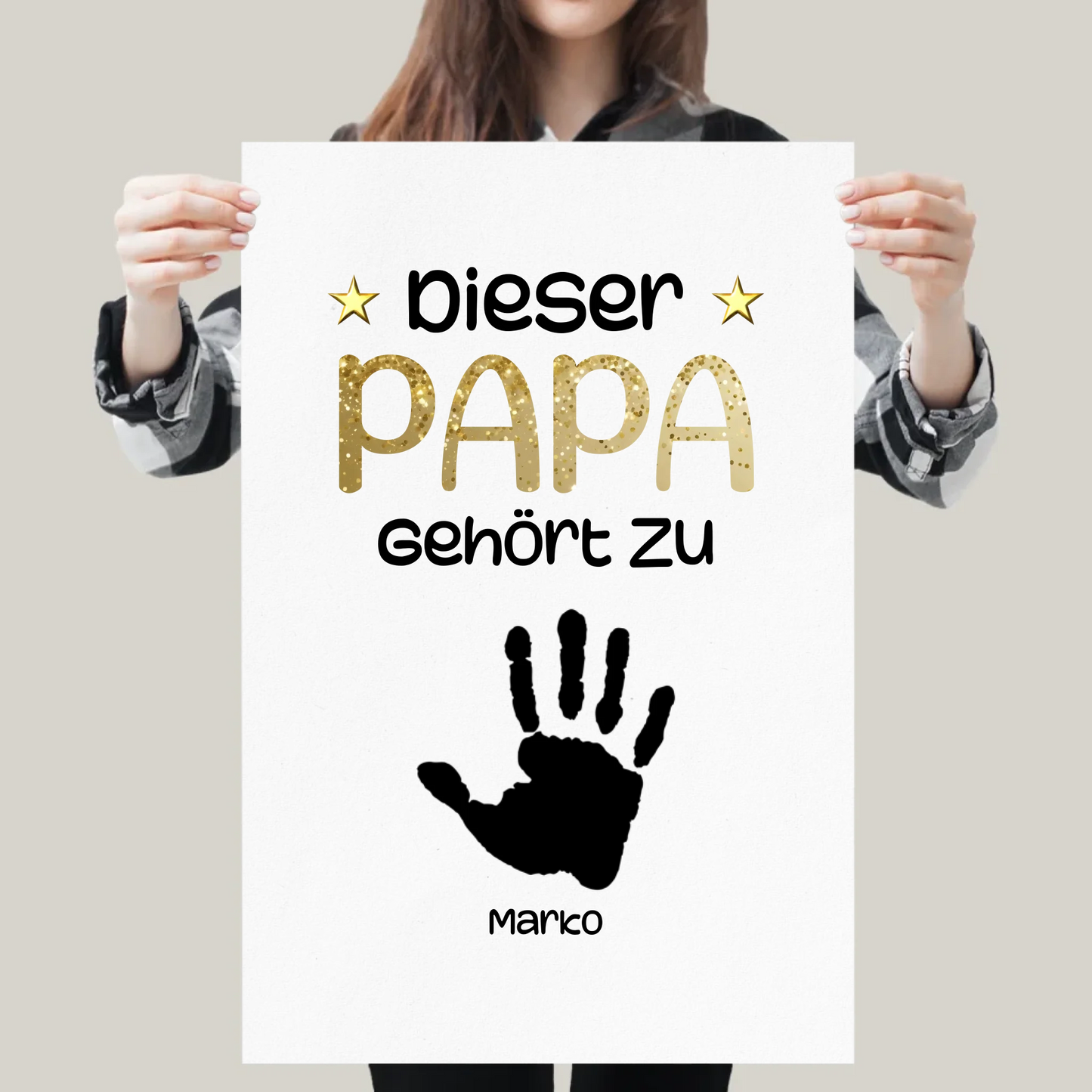 Handabdrücke Papa Poster personalisiert – Gutvibes