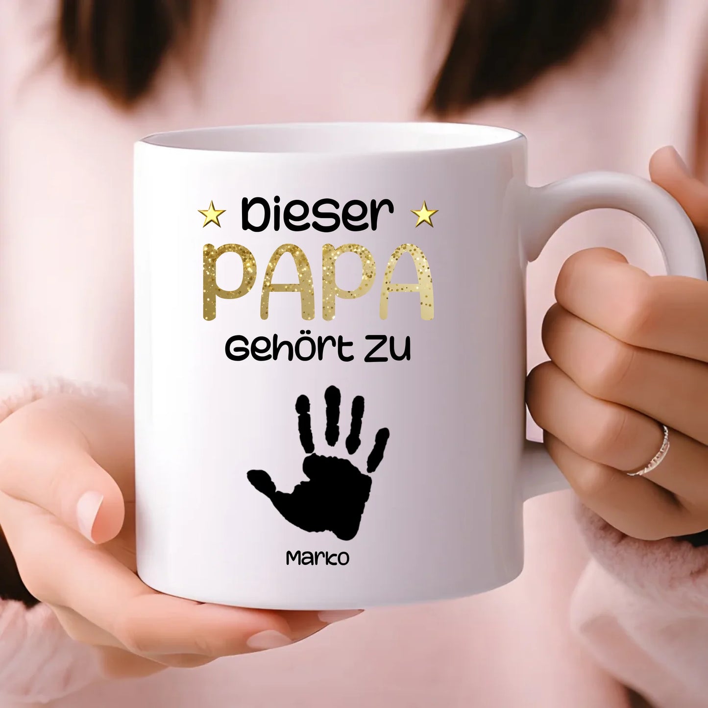 Handabdrücke Papa Tasse personalisiert – Gutvibes