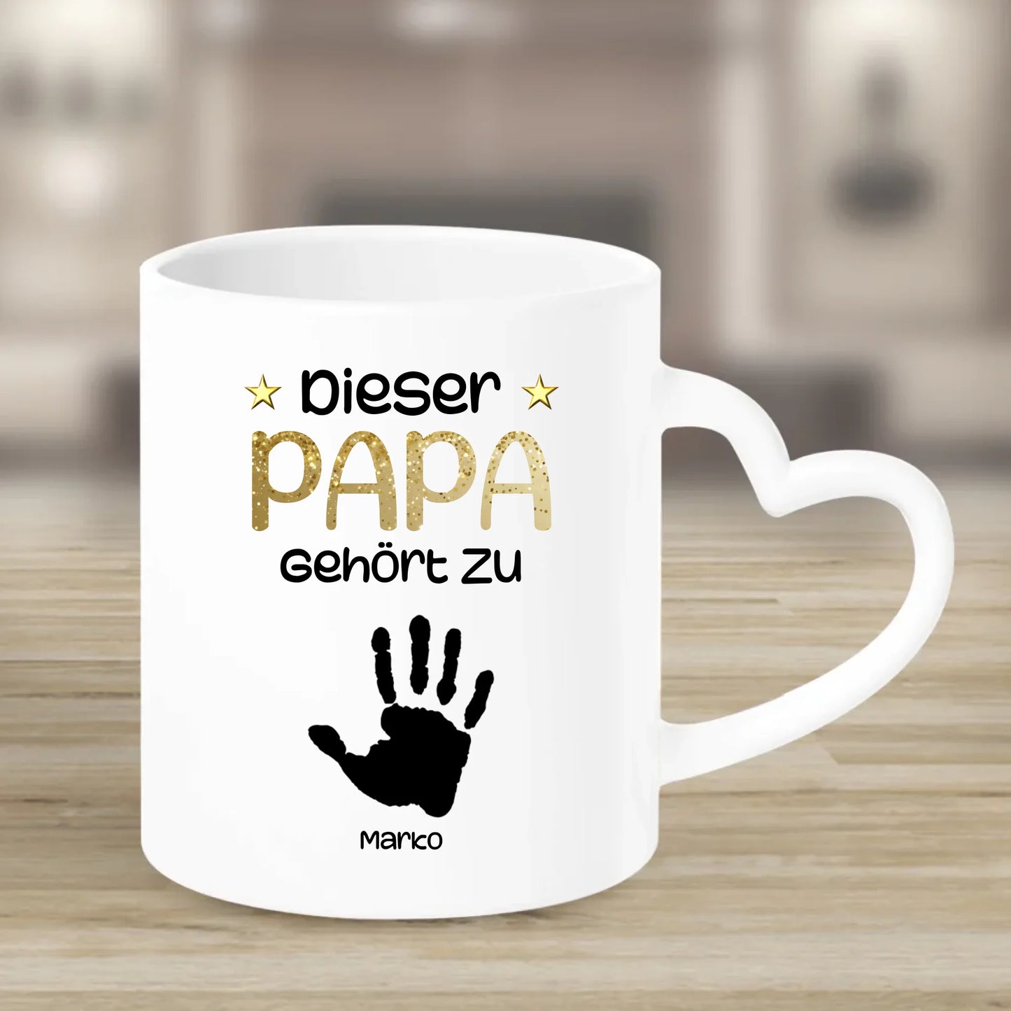 Tasse mit Herzgriff mit Namen personalisiert – Gutvibes
