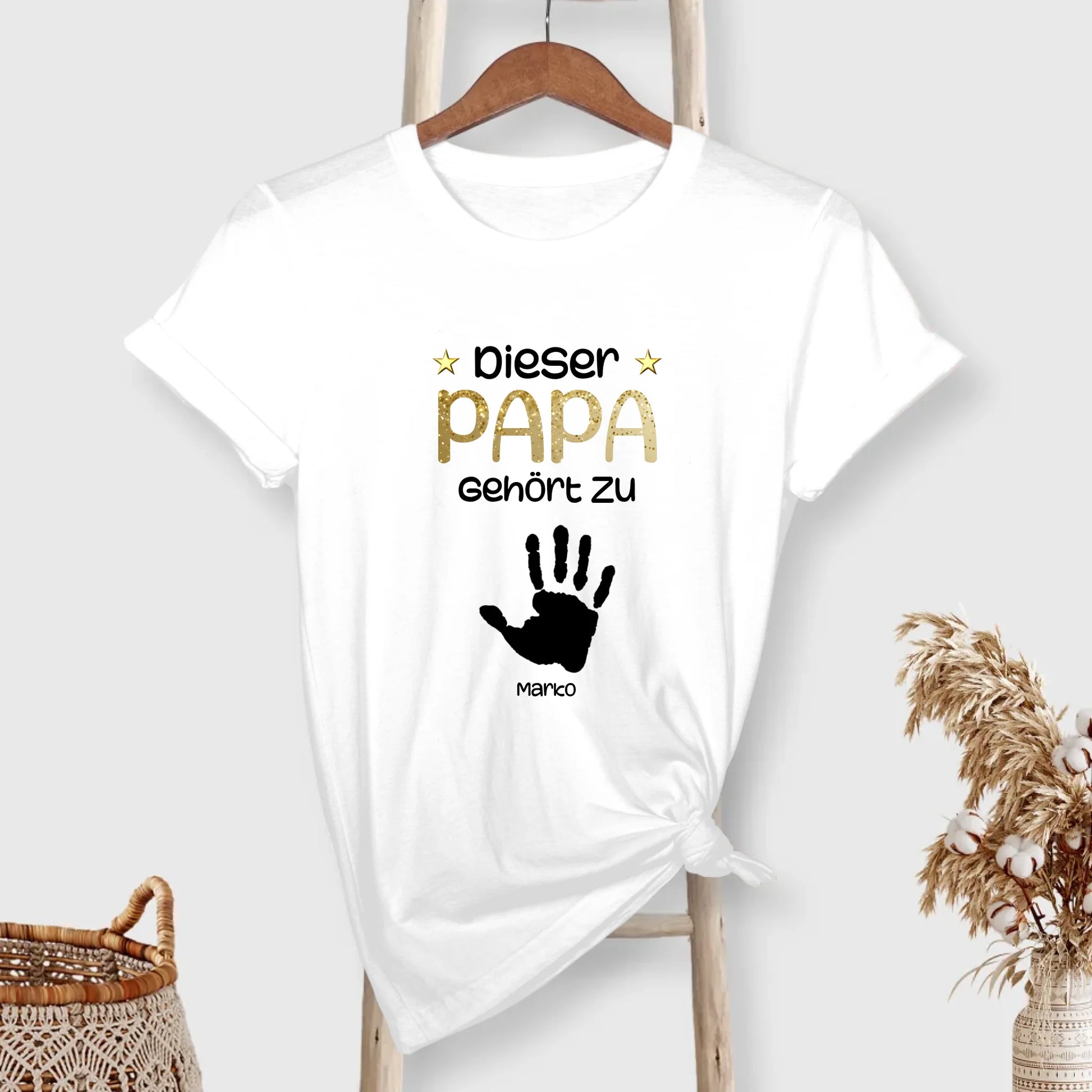 Handabdrücke Papa T-Shirt personalisiert – Gutvibes