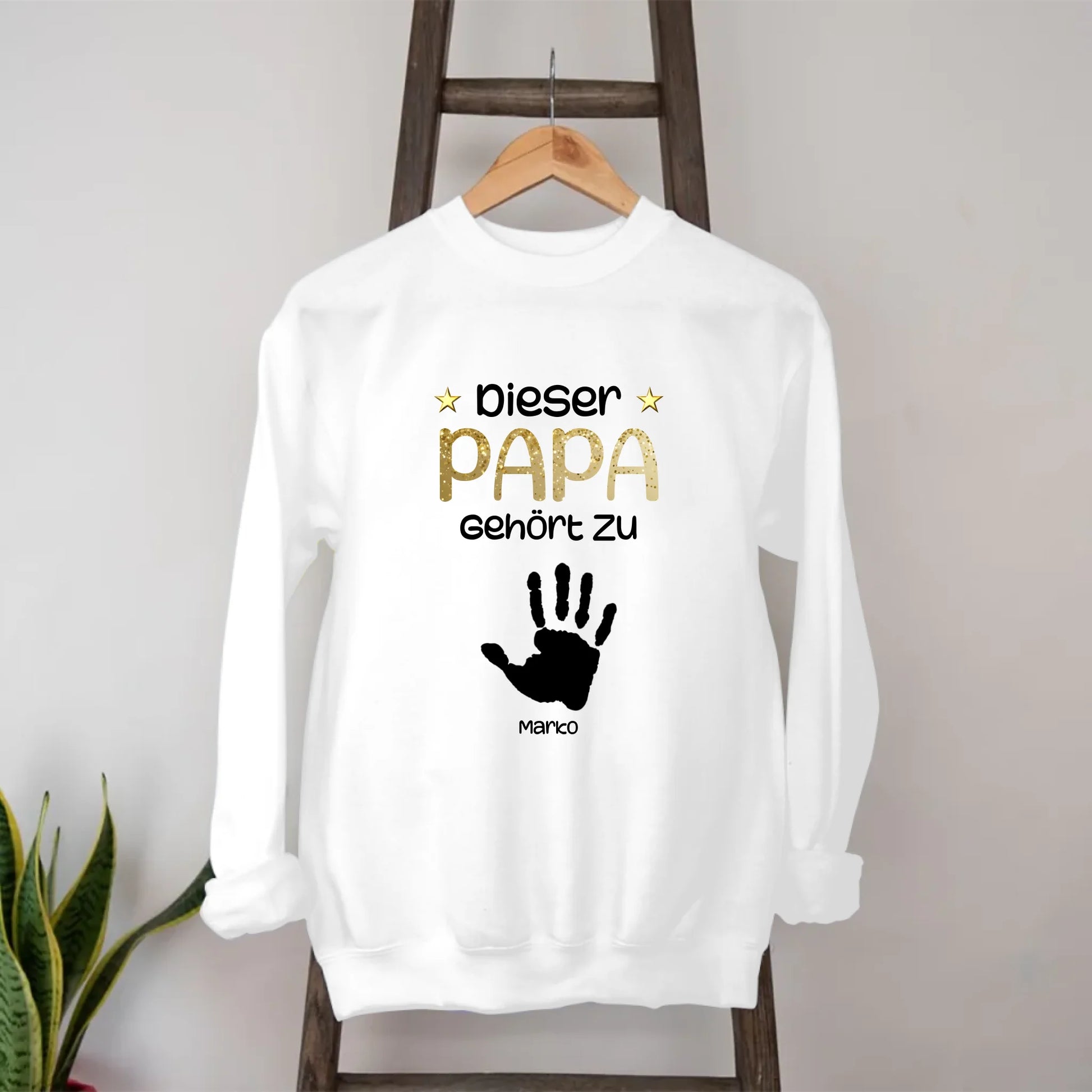 Handabdrücke Papa Sweatshirt personalisiert – Gutvibes
