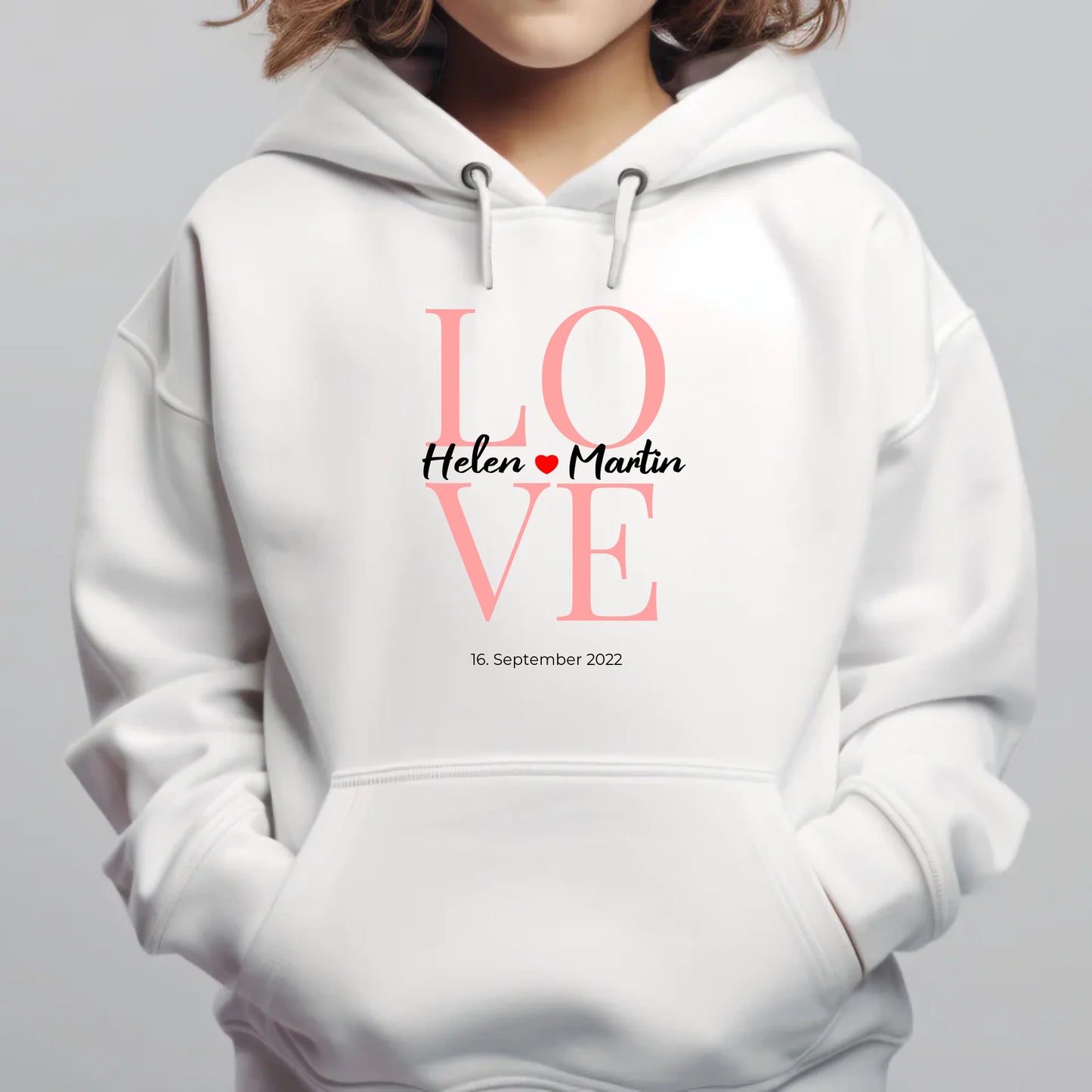 Personalisiertes Paar Liebe - Kinder Hoodie