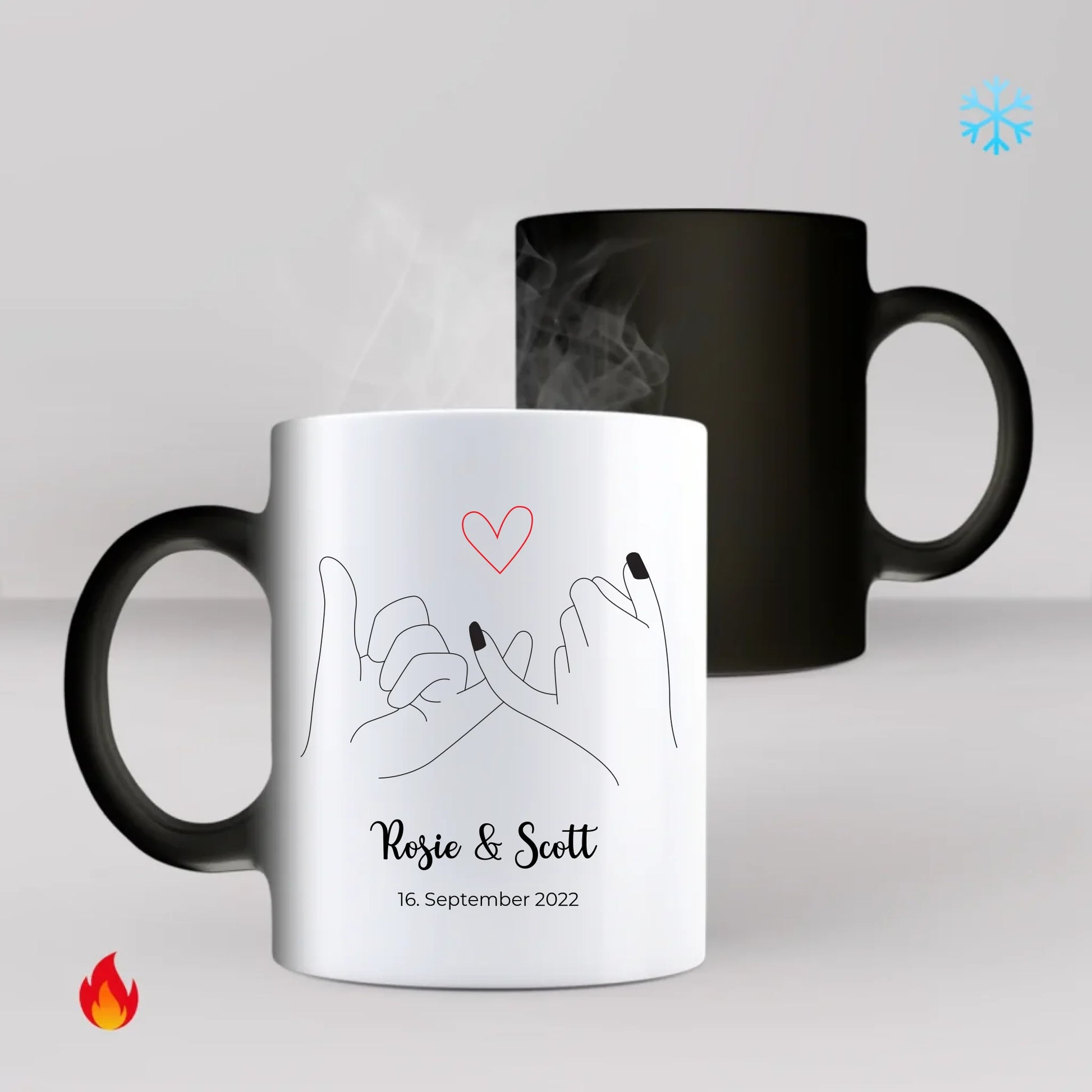 Pinky Promise Paar Farbwechseltasse personalisiert – Gutvibes