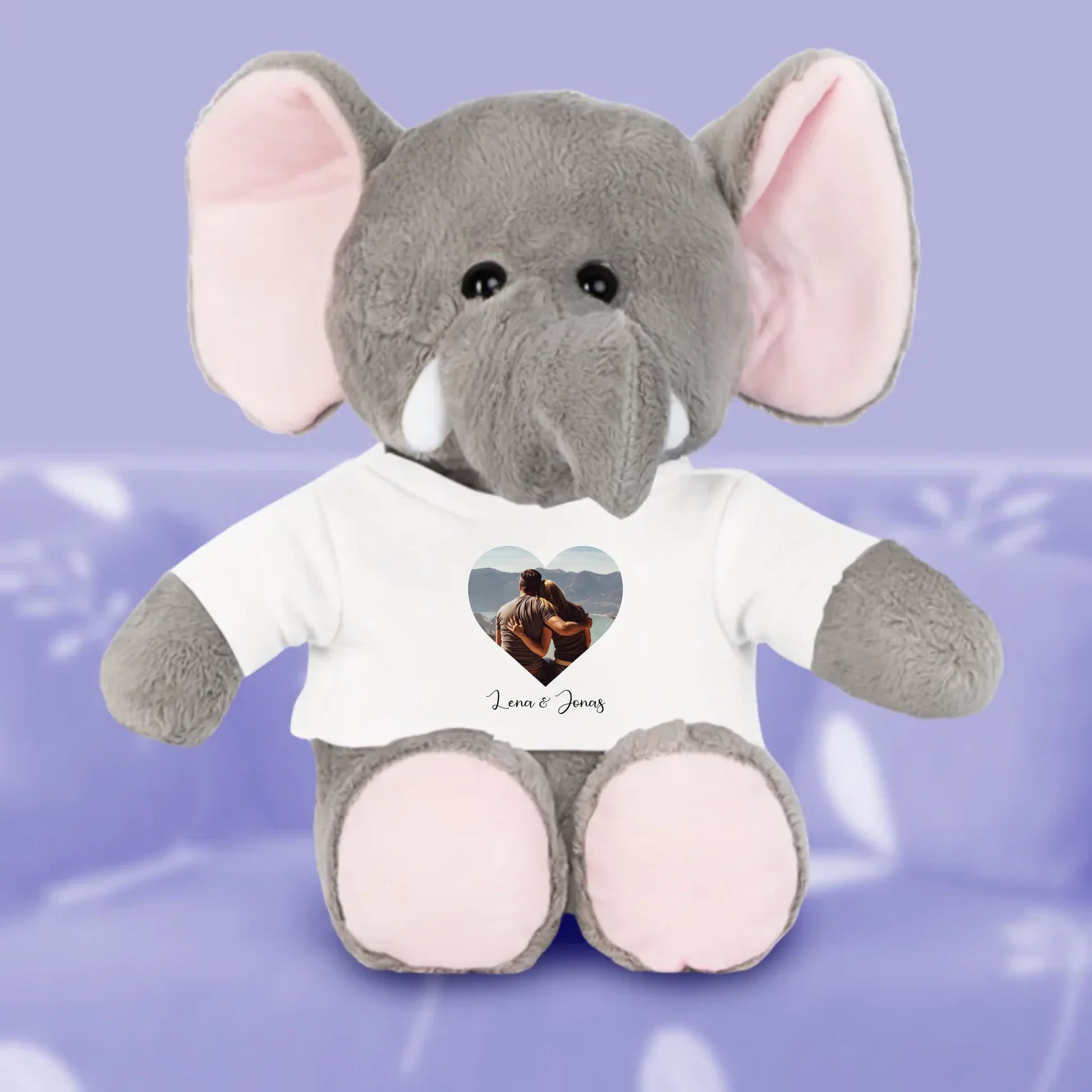 Paar Foto Kuscheltier Plüschtier mit T-Shirt personalisiert – Gutvibes