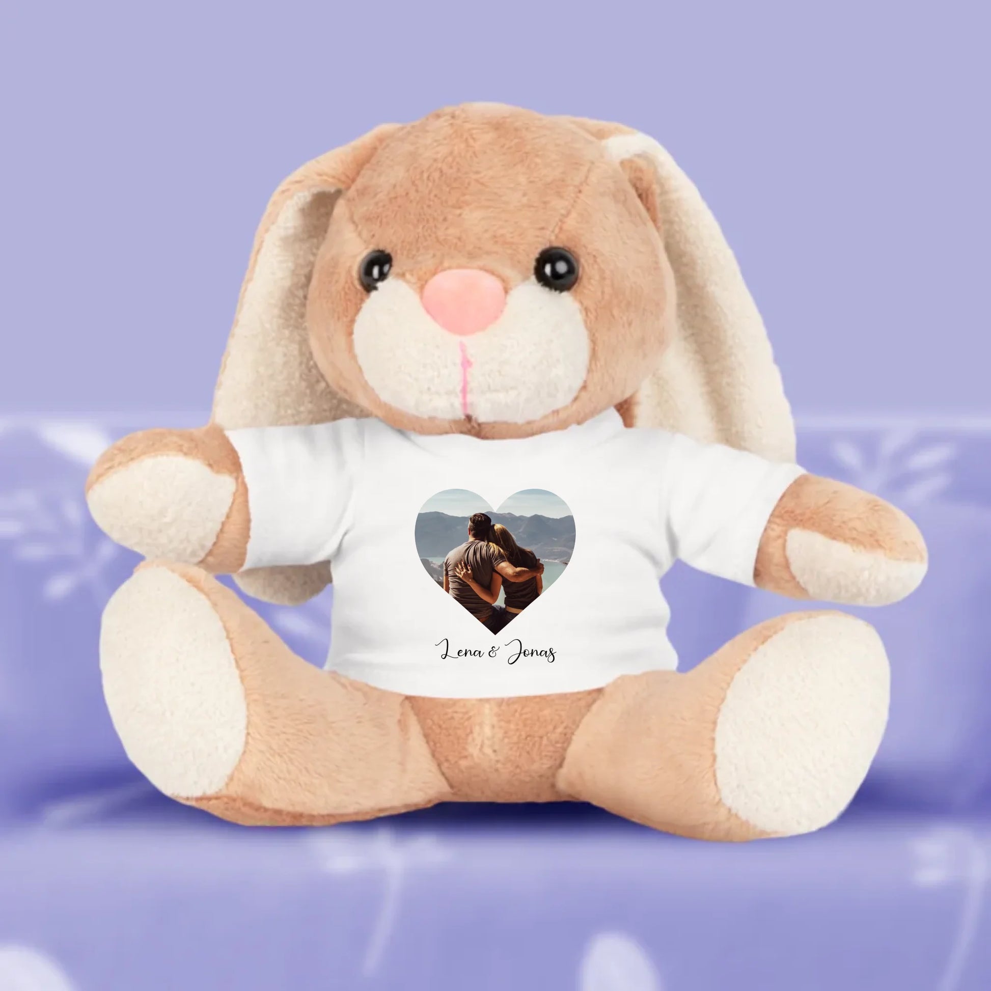 Paar Foto Kuscheltier Plüschtier mit T-Shirt personalisiert – Gutvibes