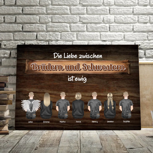 Die Liebe zwischen Brüdern und Schwestern ist ewig - Leinwand
