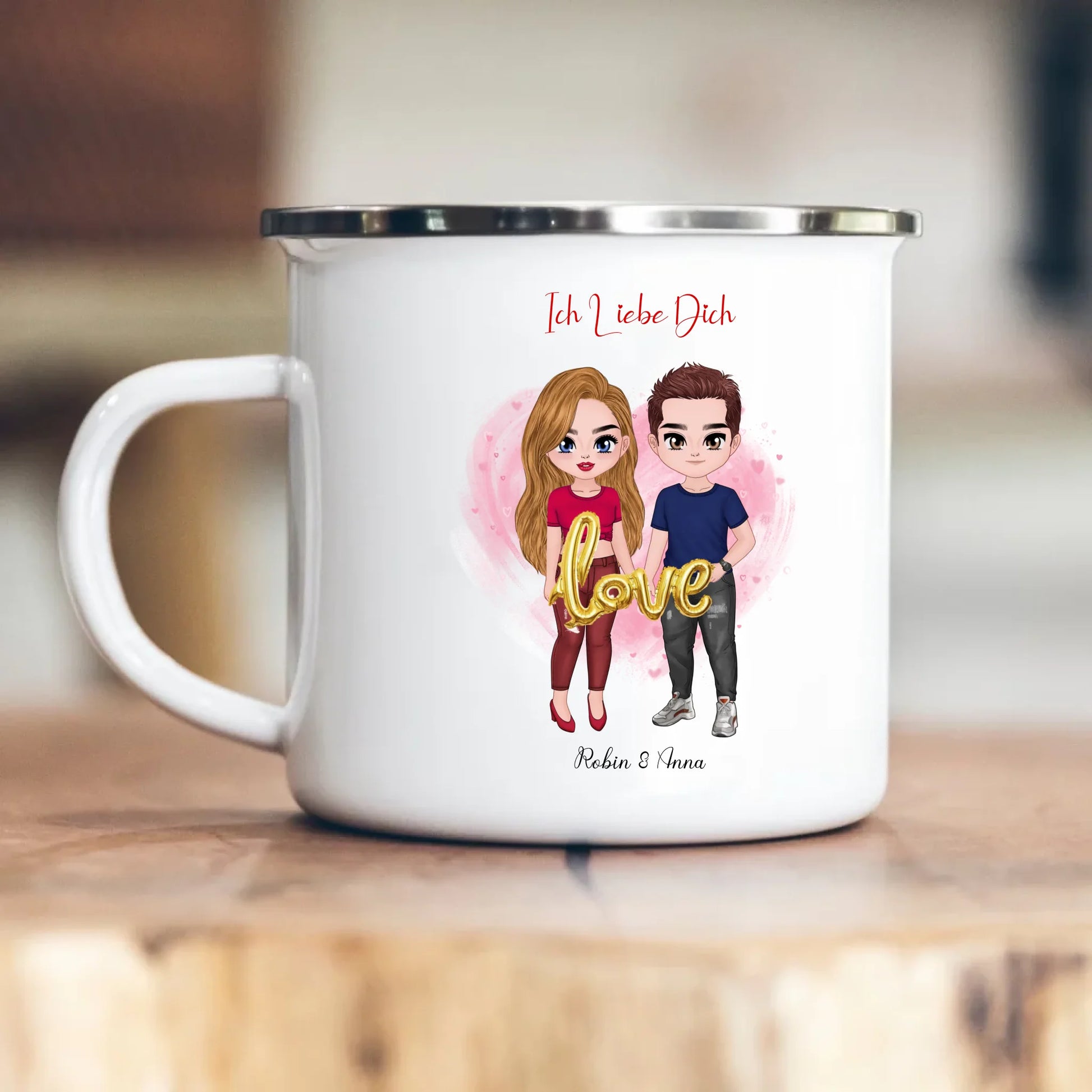 Emaille-Tasse euer Paar Geschenk Jahrestag – Gutvibes