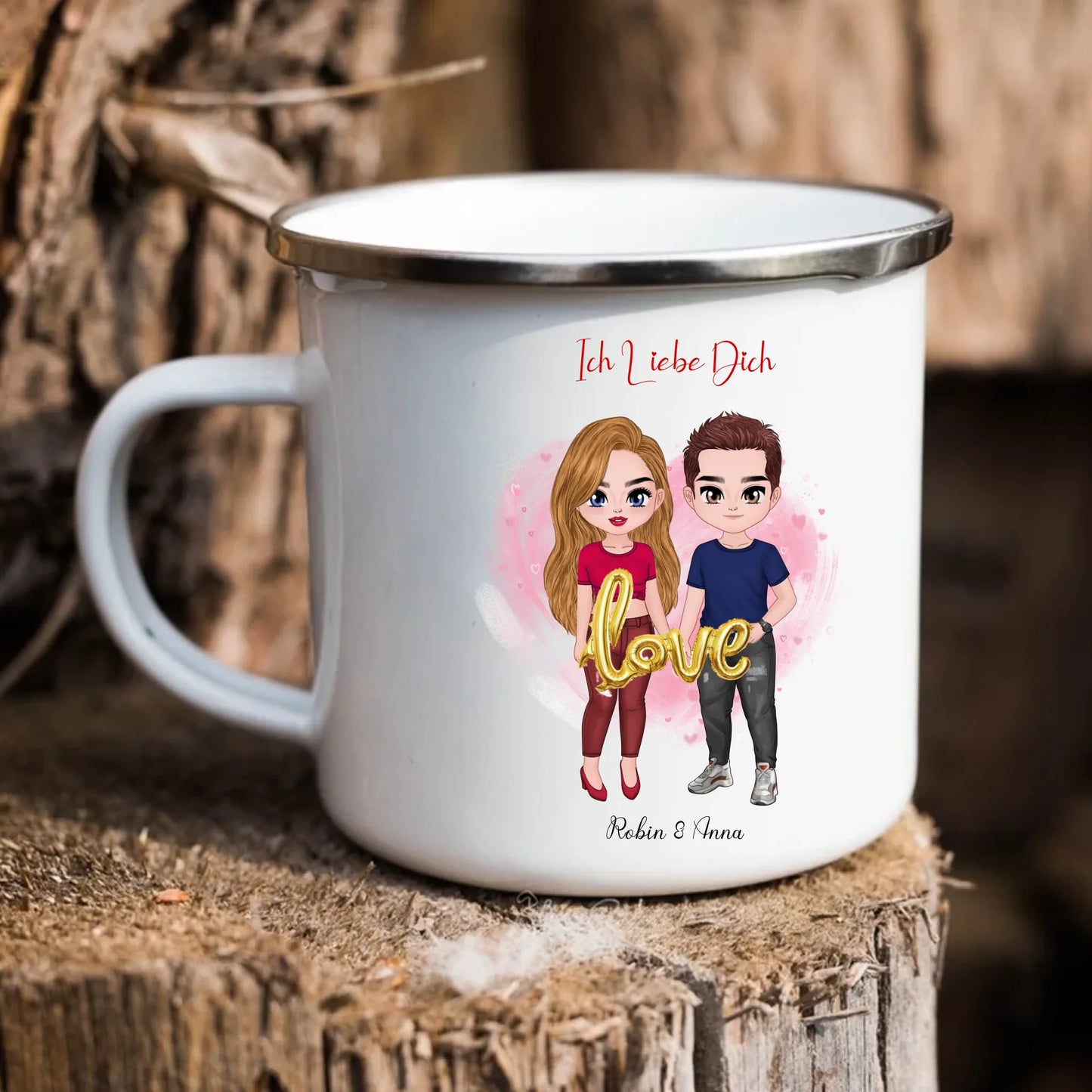 Emaille-Tasse euer Paar Jahrestag Geschenkidee – Gutvibes