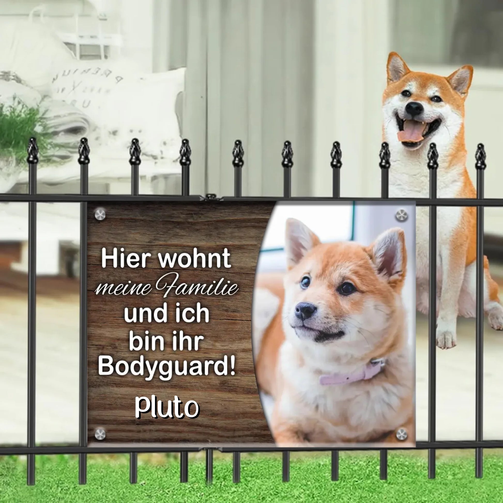 Hundefoto Metalltürschild Metalltürschild personalisiert – Gutvibes