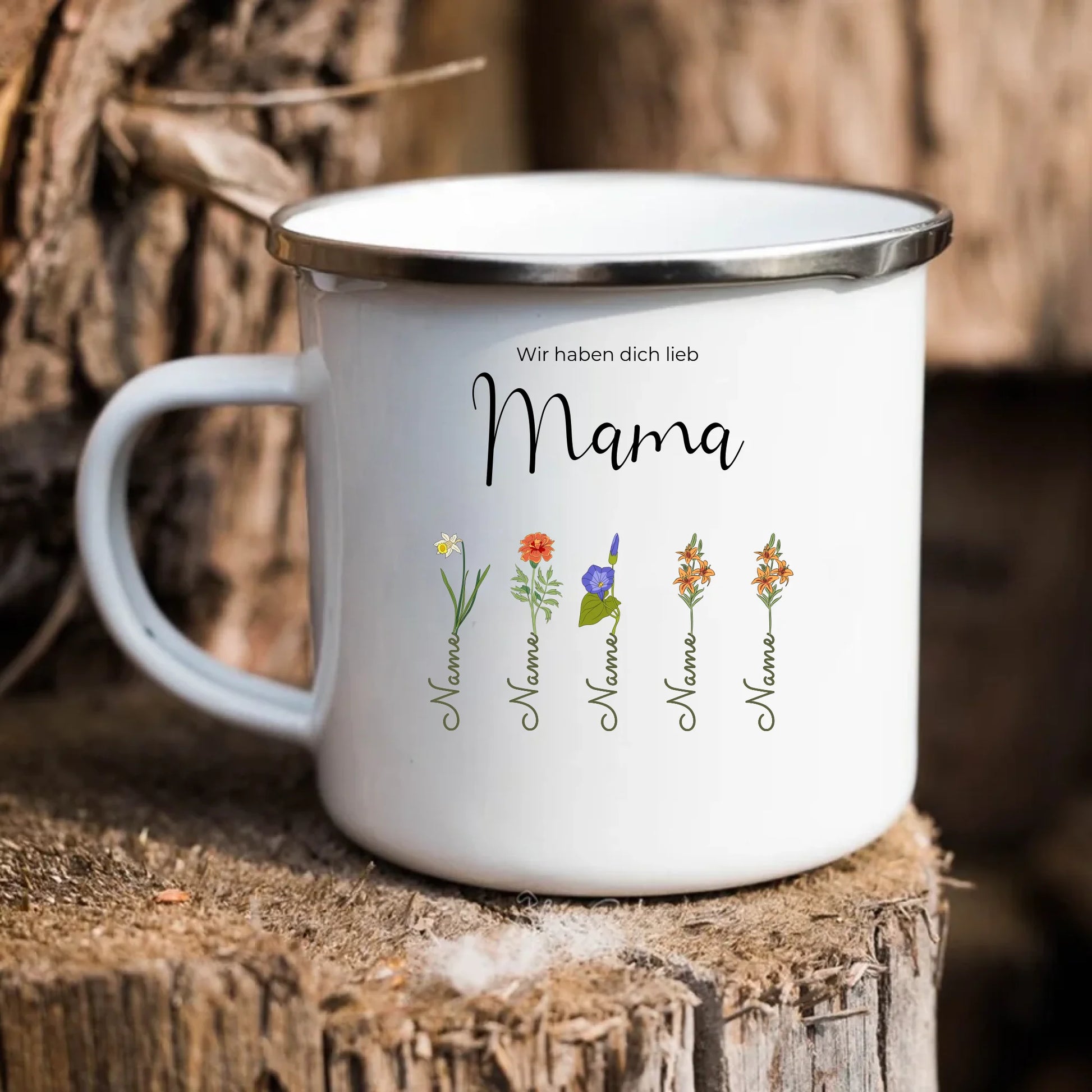 Emaille-Tasse Mama Muttertag Geschenkidee – Gutvibes