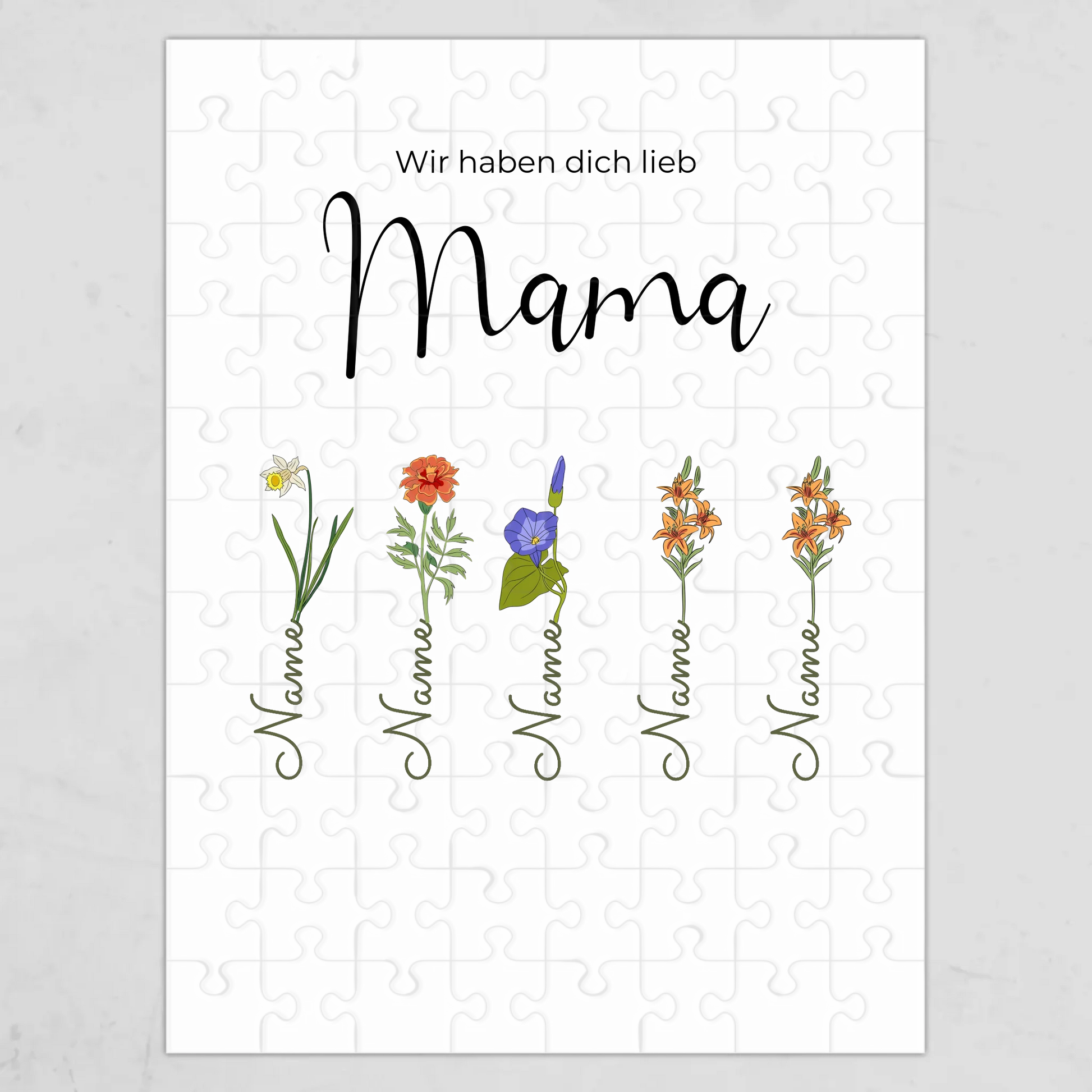 Blumen Mama Puzzle personalisiert – Gutvibes