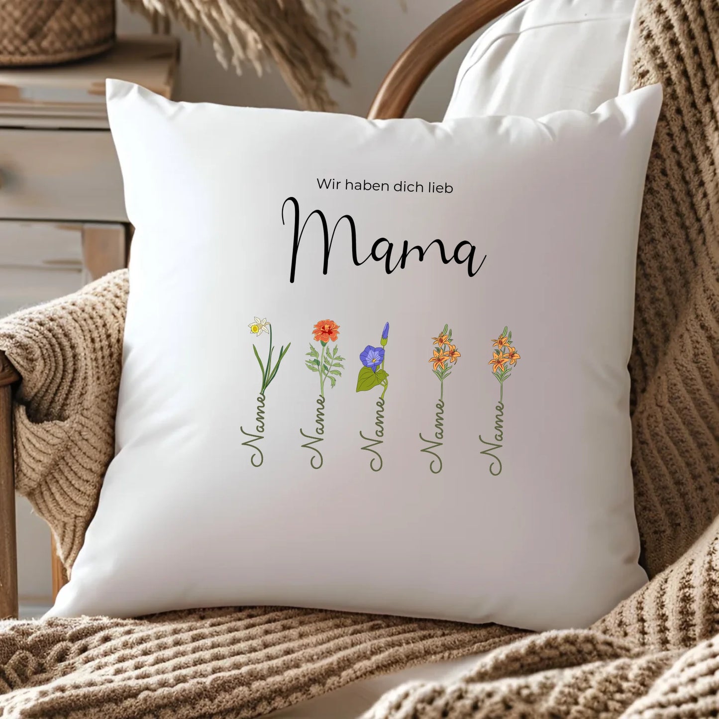 Personalisiertes Kissen Mama – Gutvibes