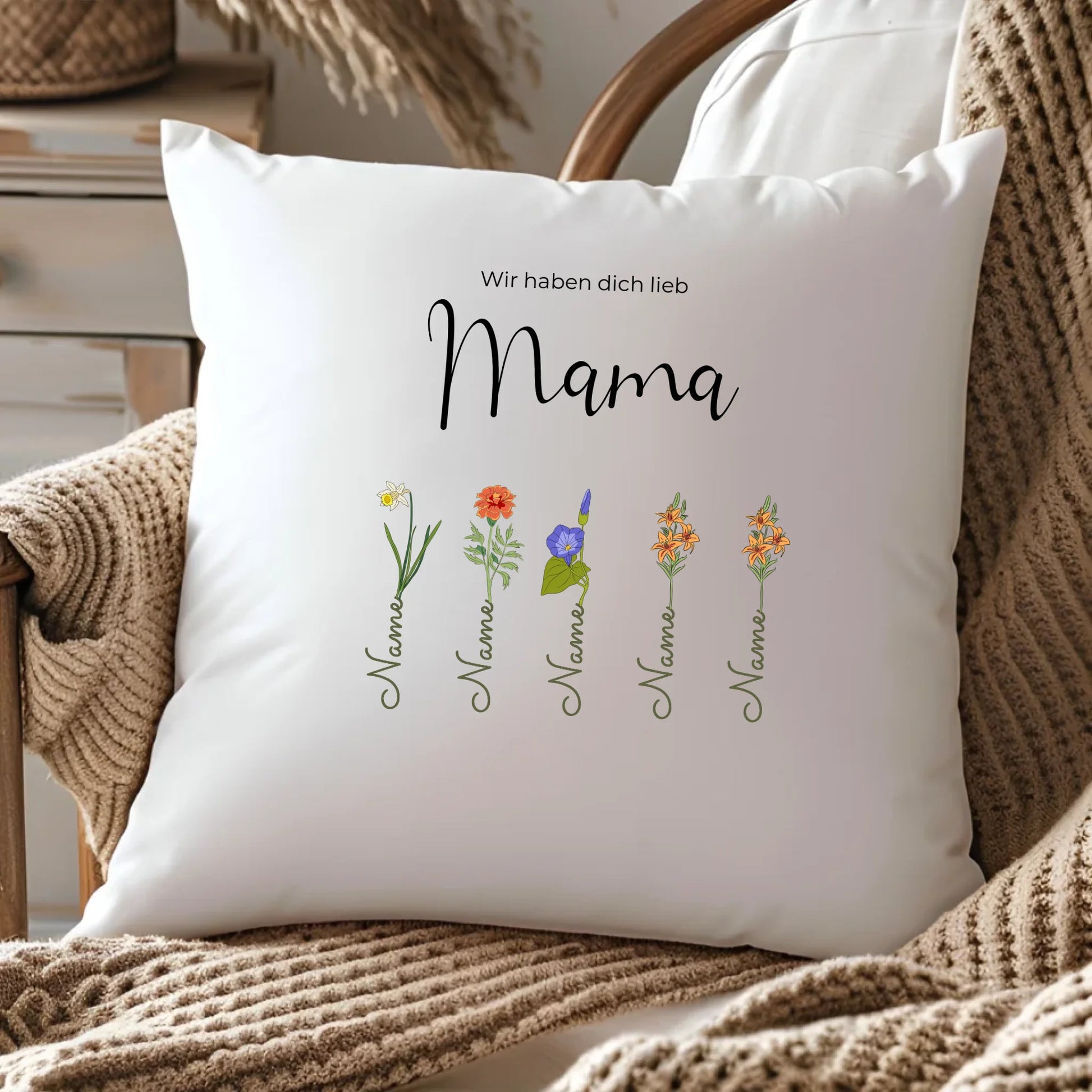 Personalisiertes Kissen Mama – Gutvibes