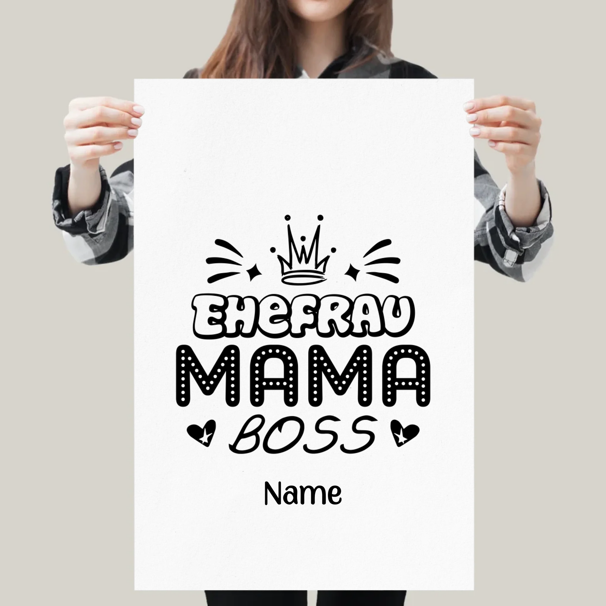 Ehefrau Mama Boss Poster personalisiert – Gutvibes