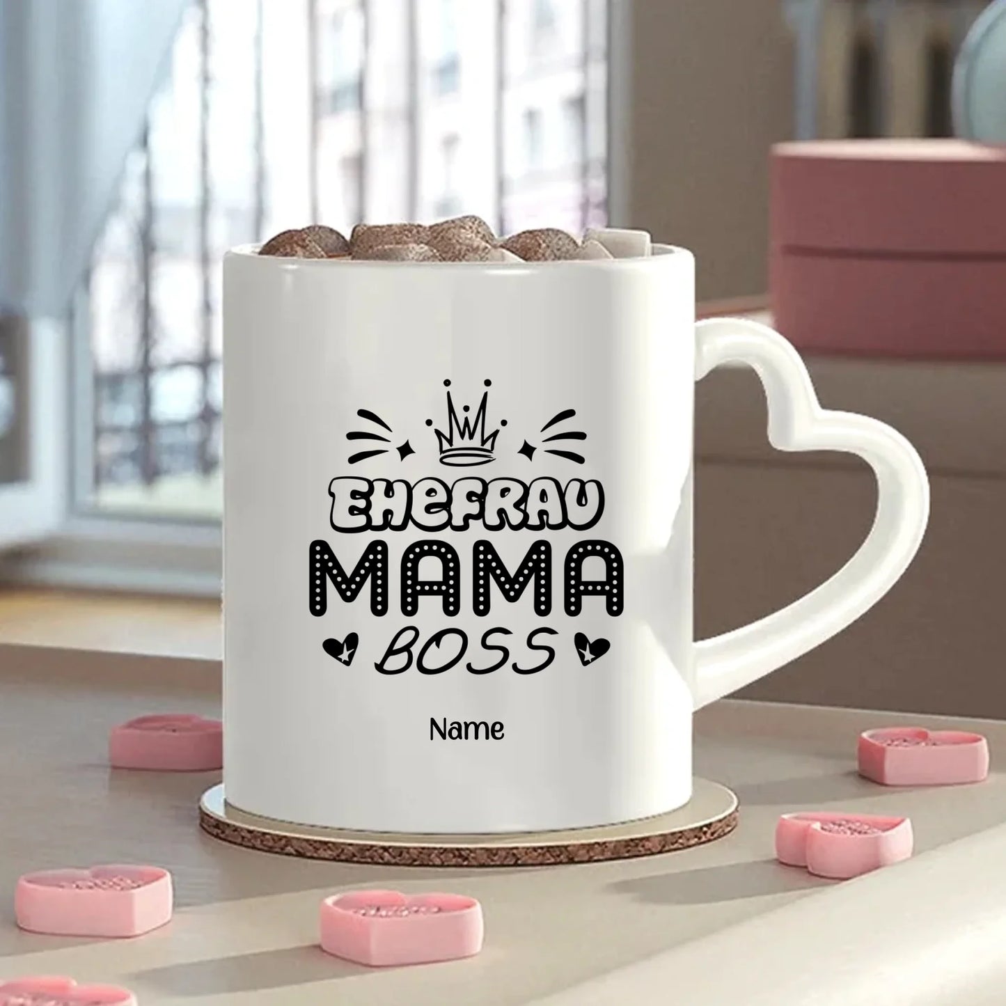 Ehefrau Mama Boss Tasse mit Herzgriff personalisiert – Gutvibes