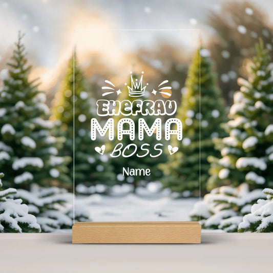 Ehefrau Mama Boss Acrylschild personalisiert – Gutvibes