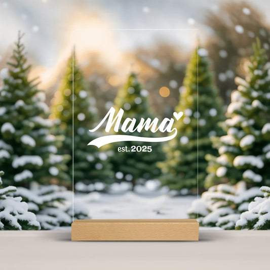 Etablierte Mama est. Acrylschild personalisiert – Gutvibes