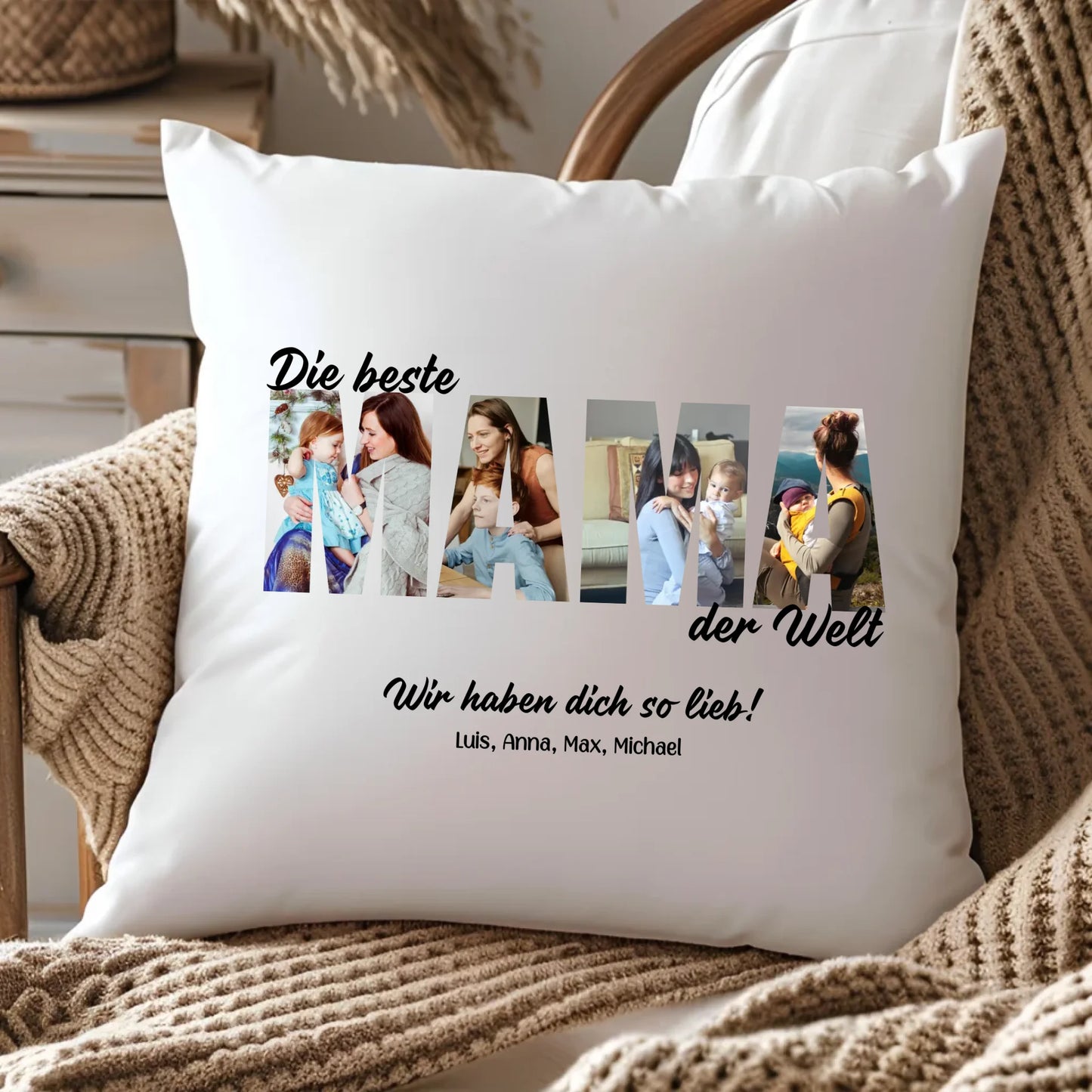 Personalisiertes Kissen Mama – Gutvibes