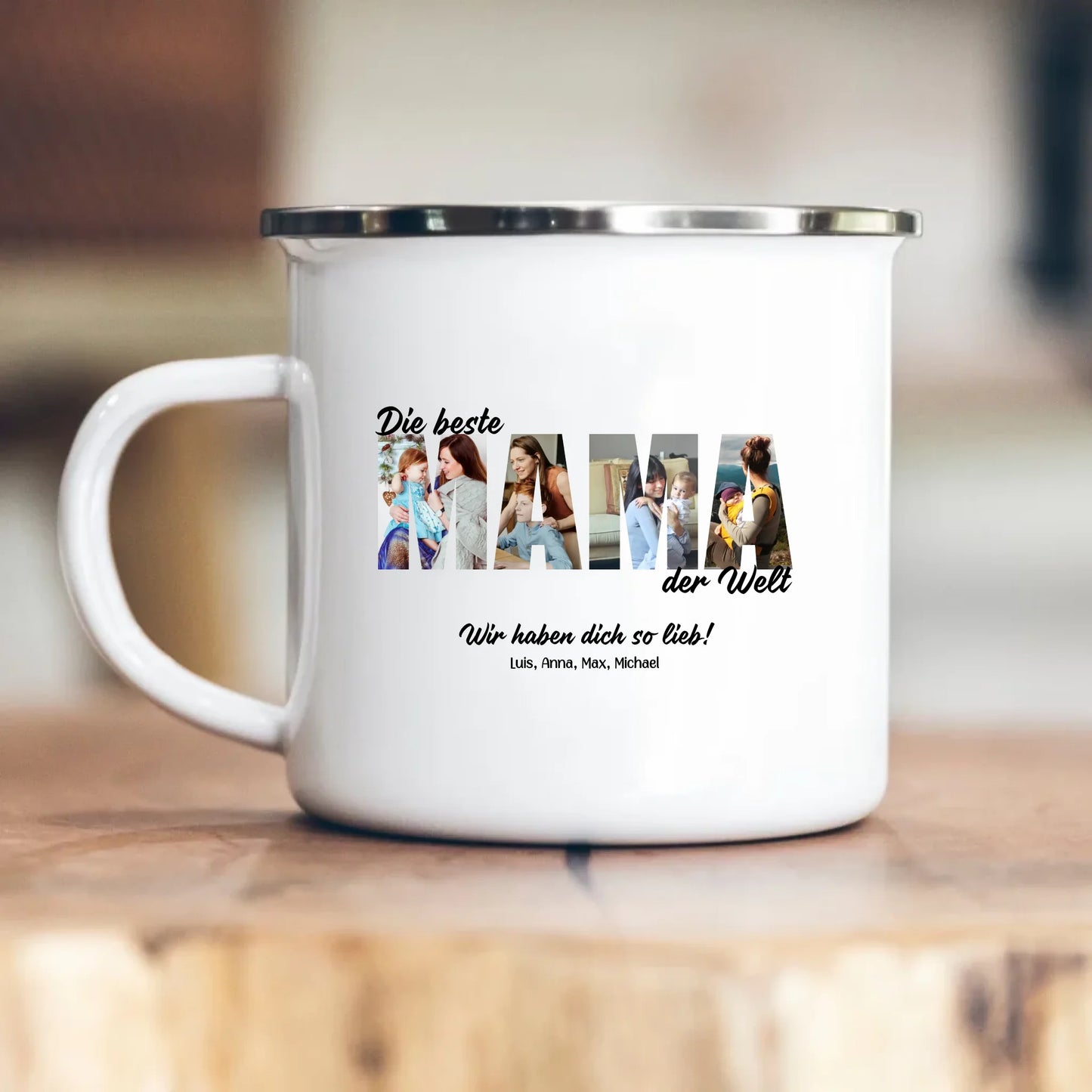 Emaille-Tasse Mama Geschenk Muttertag – Gutvibes