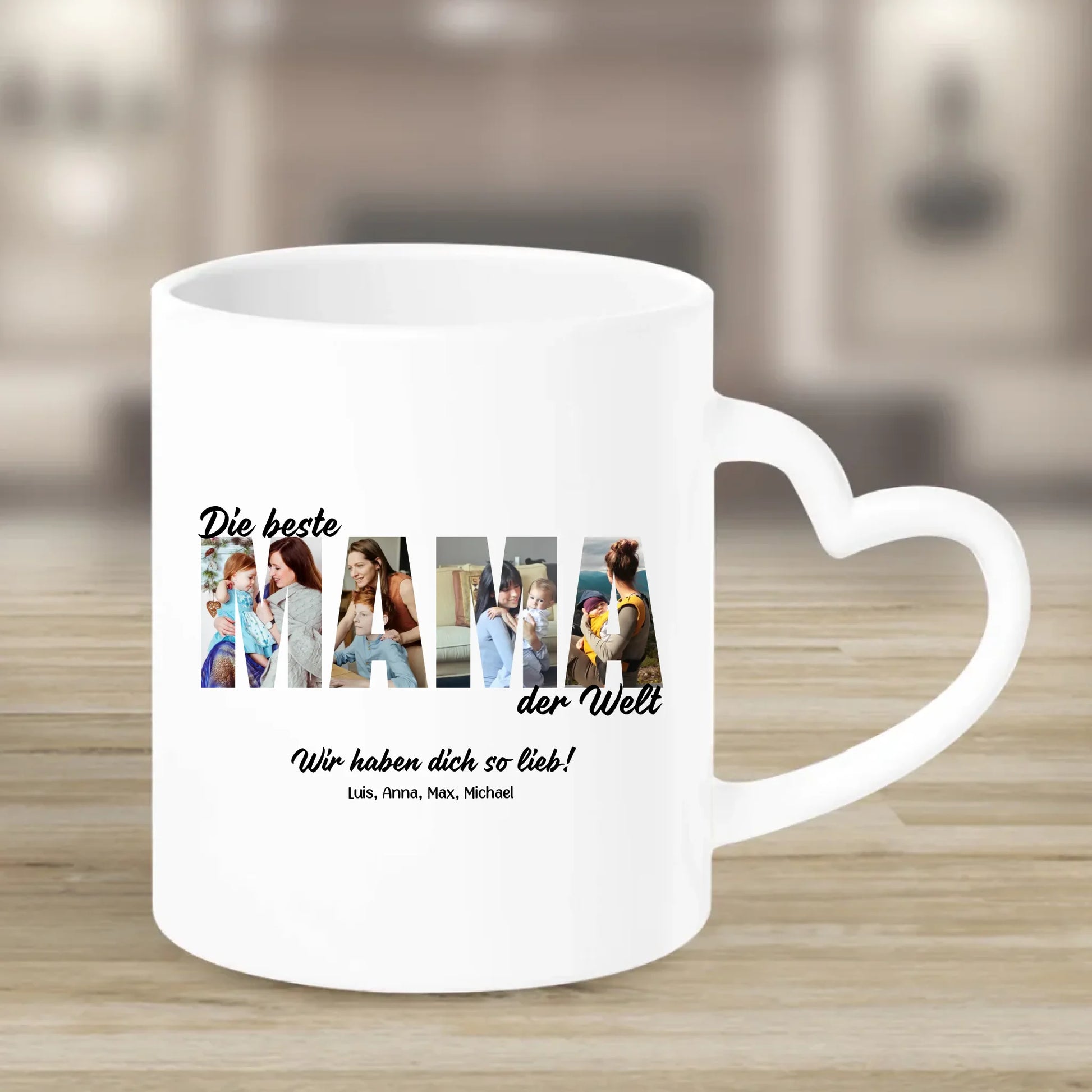 Tasse mit Herzgriff mit Namen personalisiert – Gutvibes