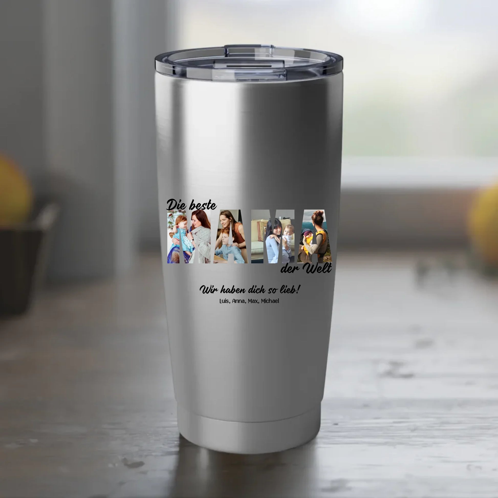 MAMA Buchstaben Fotos Tumbler personalisiert – Gutvibes
