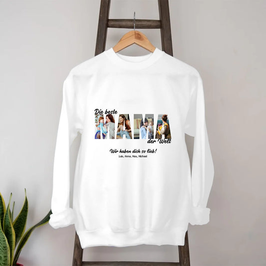 MAMA Buchstaben Fotos Sweatshirt personalisiert – Gutvibes