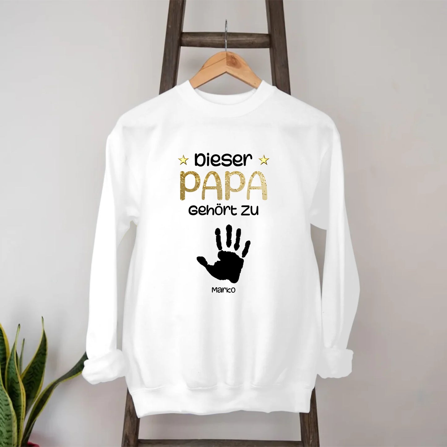 Handabdrücke Papa Sweatshirt personalisiert – Gutvibes