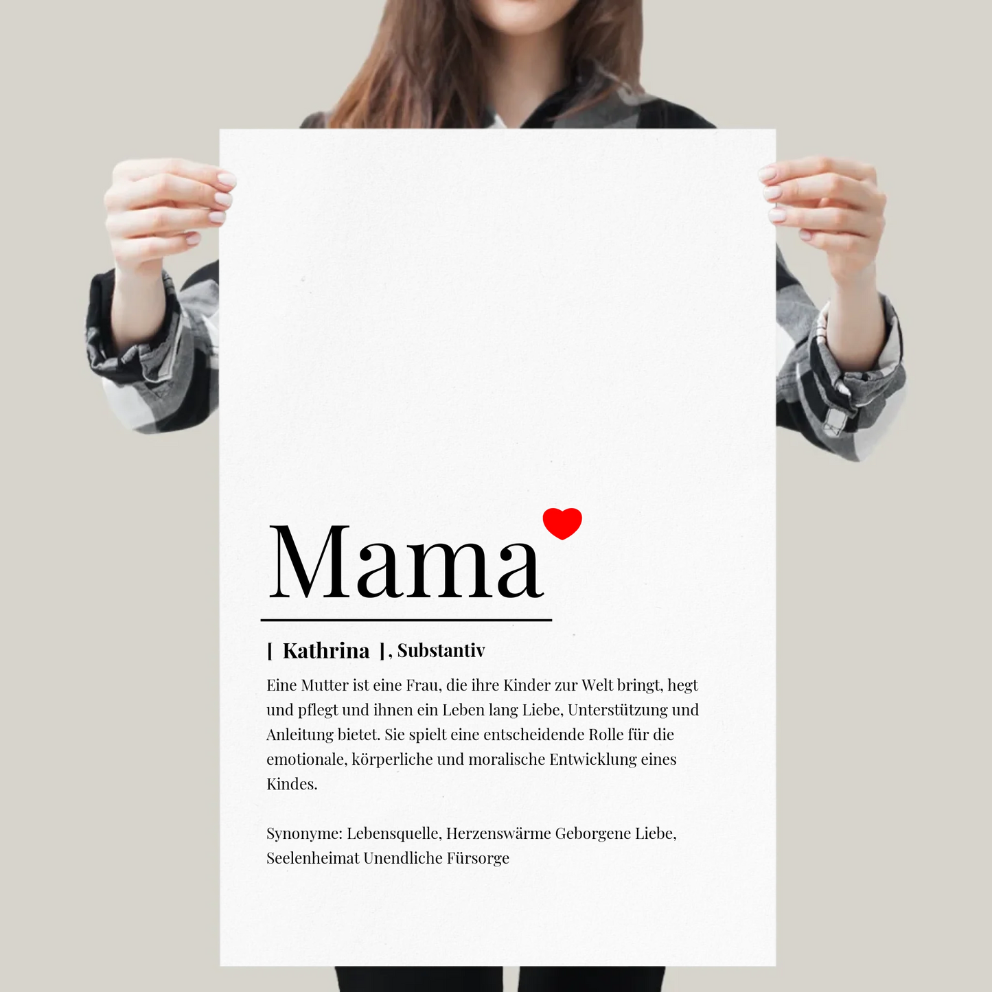 Wörterbuch Definition Mama Poster personalisiert – Gutvibes