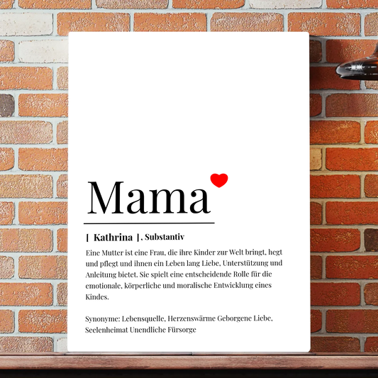 Wörterbuch Definition Mama Leinwand personalisiert – Gutvibes