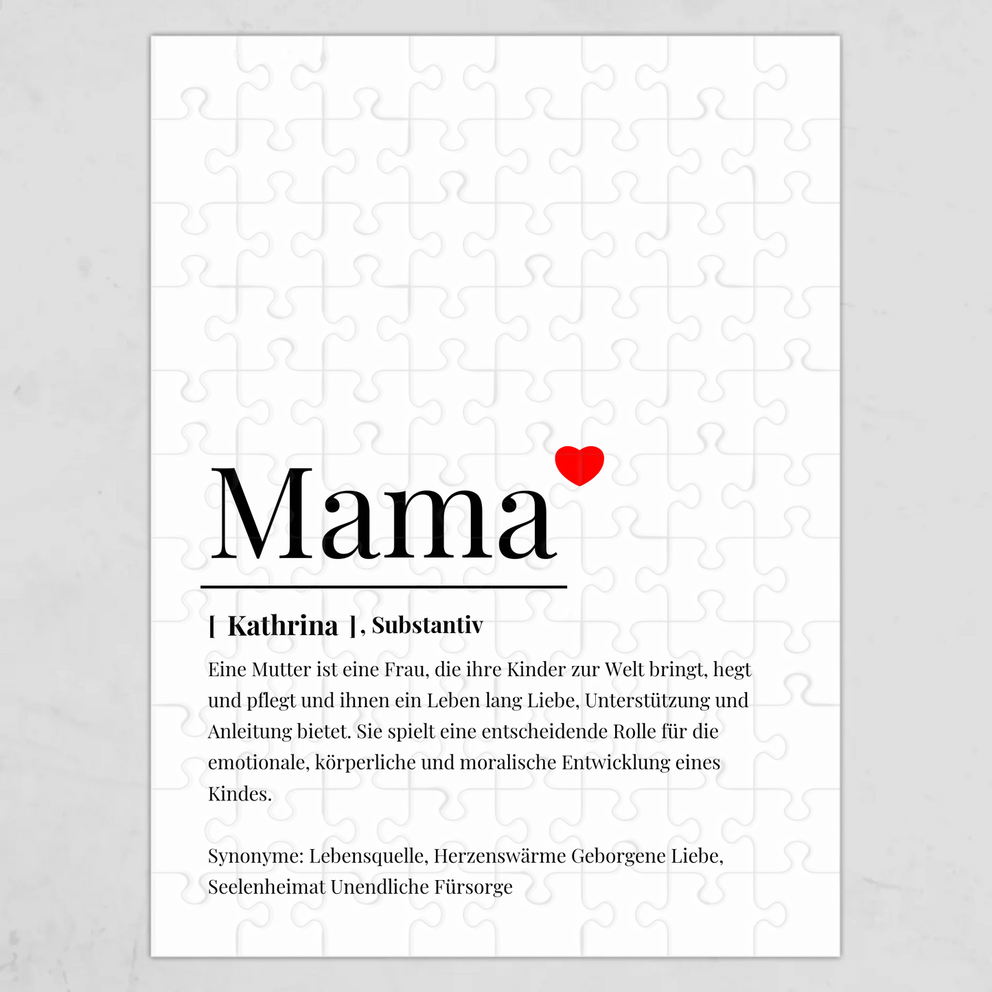 Wörterbuch Definition Mama Puzzle personalisiert – Gutvibes