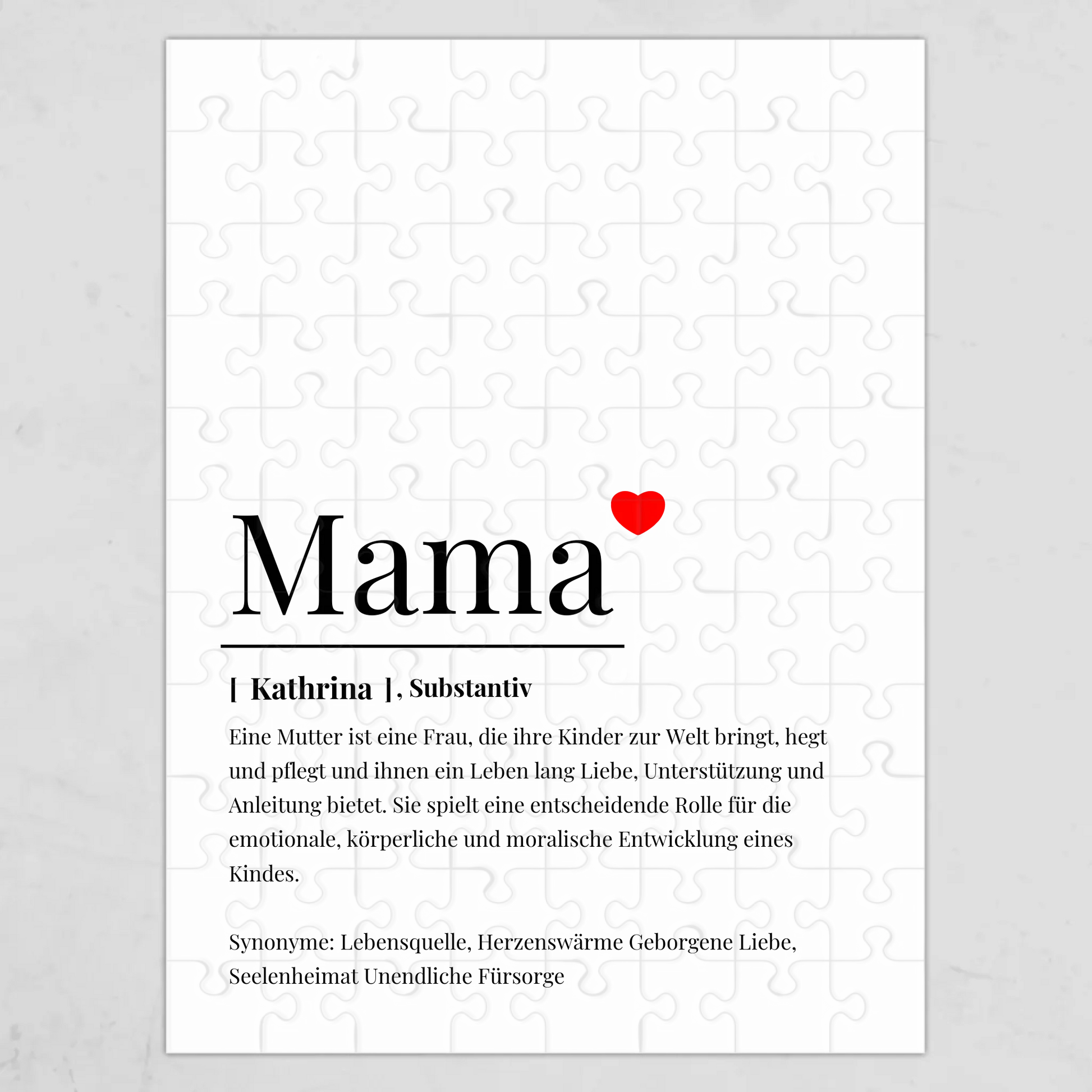 Wörterbuch Definition Mama Puzzle personalisiert – Gutvibes