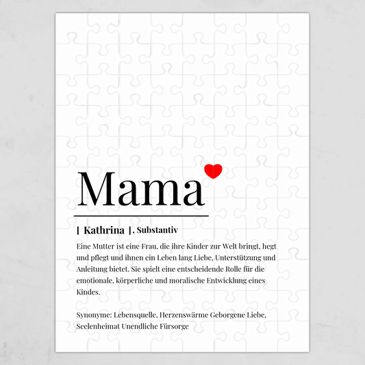 Wörterbuch Definition Mama Puzzle personalisiert – Gutvibes