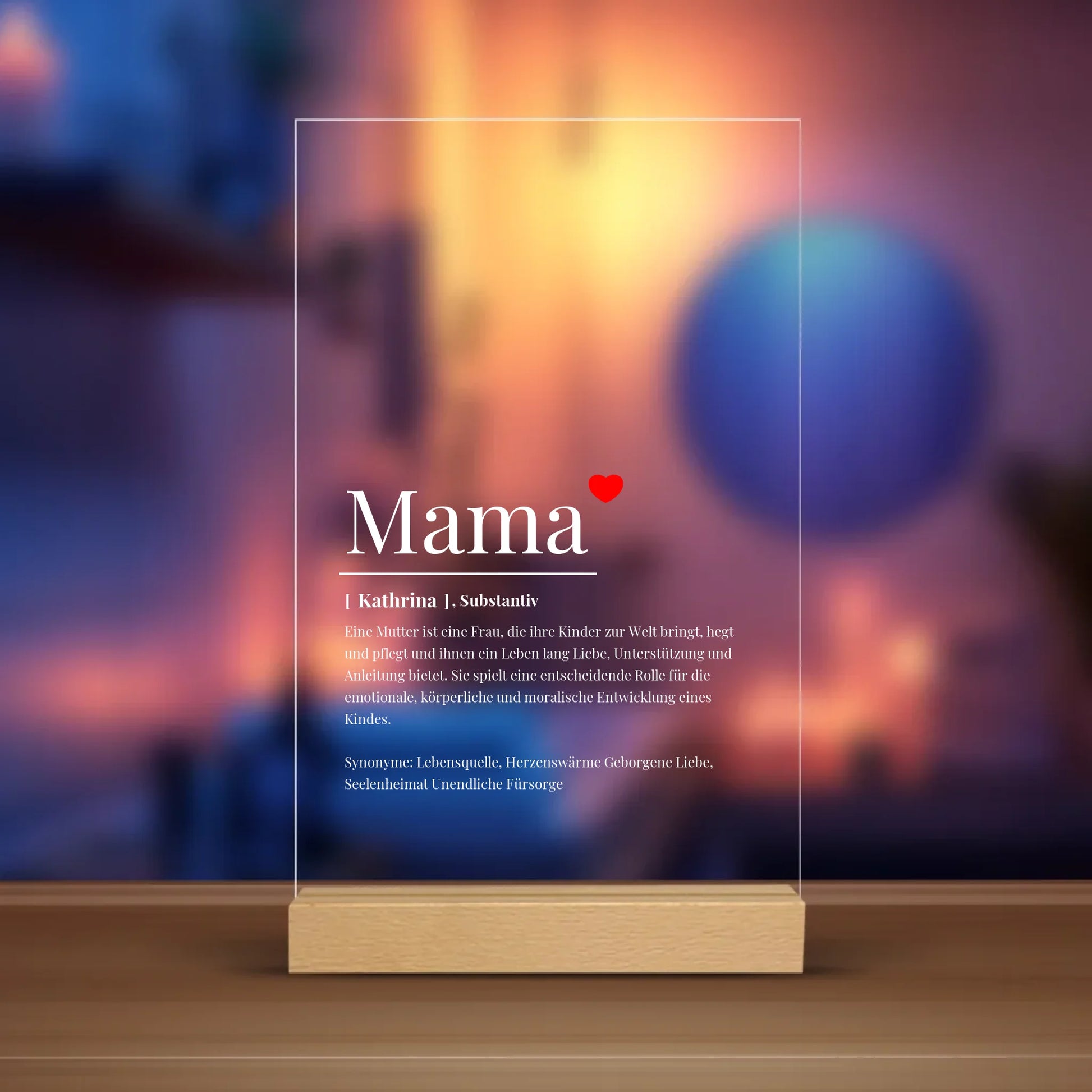 Wörterbuch Definition Mama Acrylschild personalisiert – Gutvibes