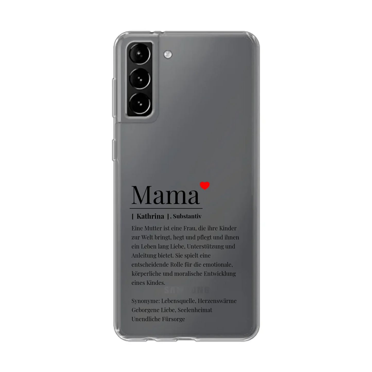 Handyhülle personalisiert mit Namen Mama – Gutvibes