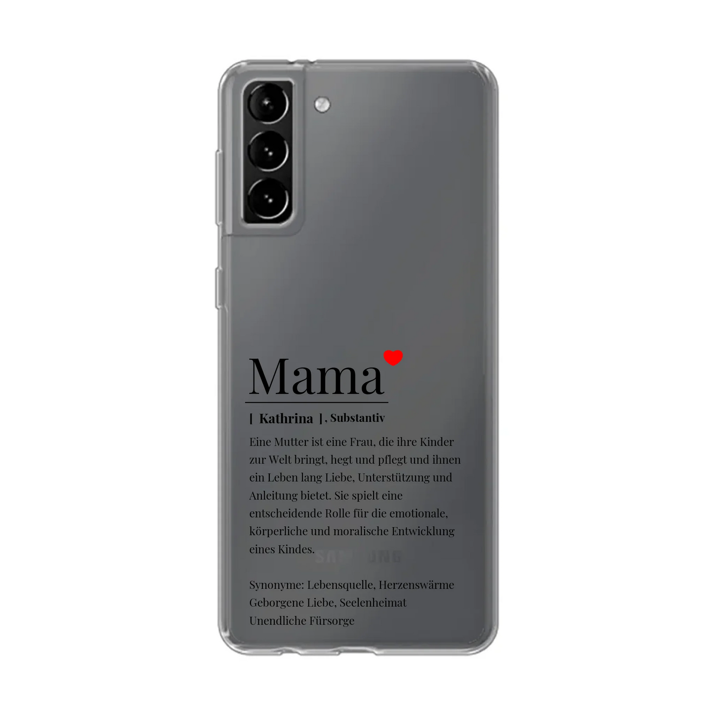 Handyhülle personalisiert mit Namen Mama – Gutvibes