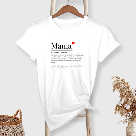 Wörterbuch Definition Mama T-Shirt personalisiert – Gutvibes