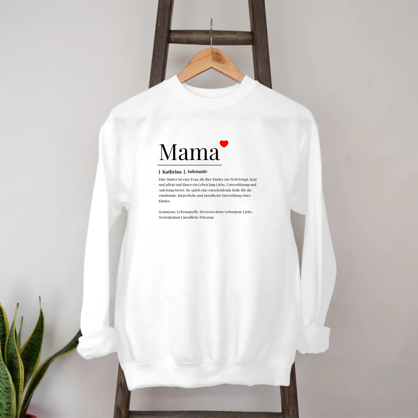Wörterbuch Definition Mama Sweatshirt personalisiert – Gutvibes