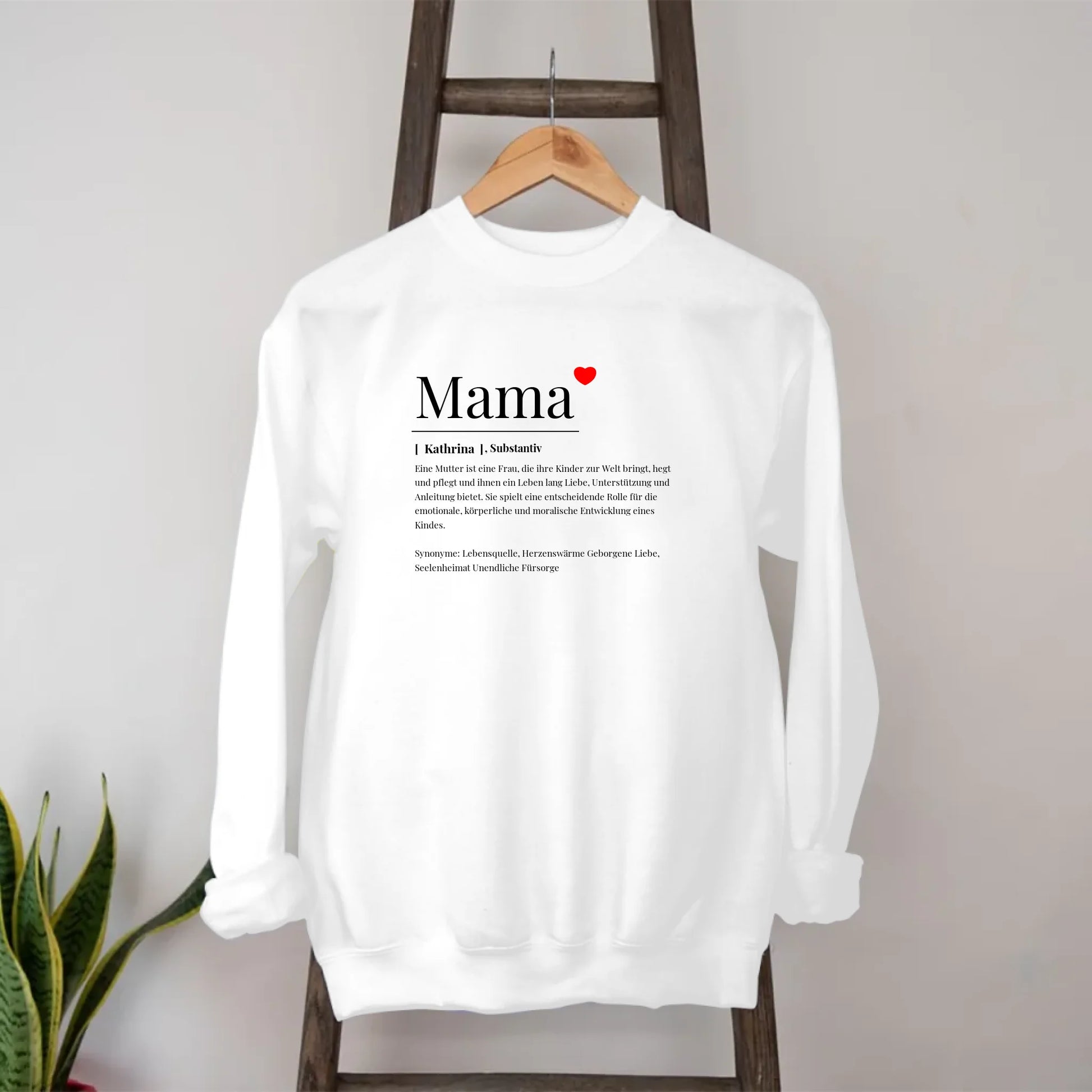 Wörterbuch Definition Mama Sweatshirt personalisiert – Gutvibes