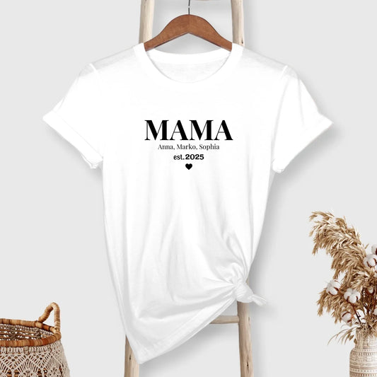 MAMA est. mit Namen T-Shirt personalisiert – Gutvibes